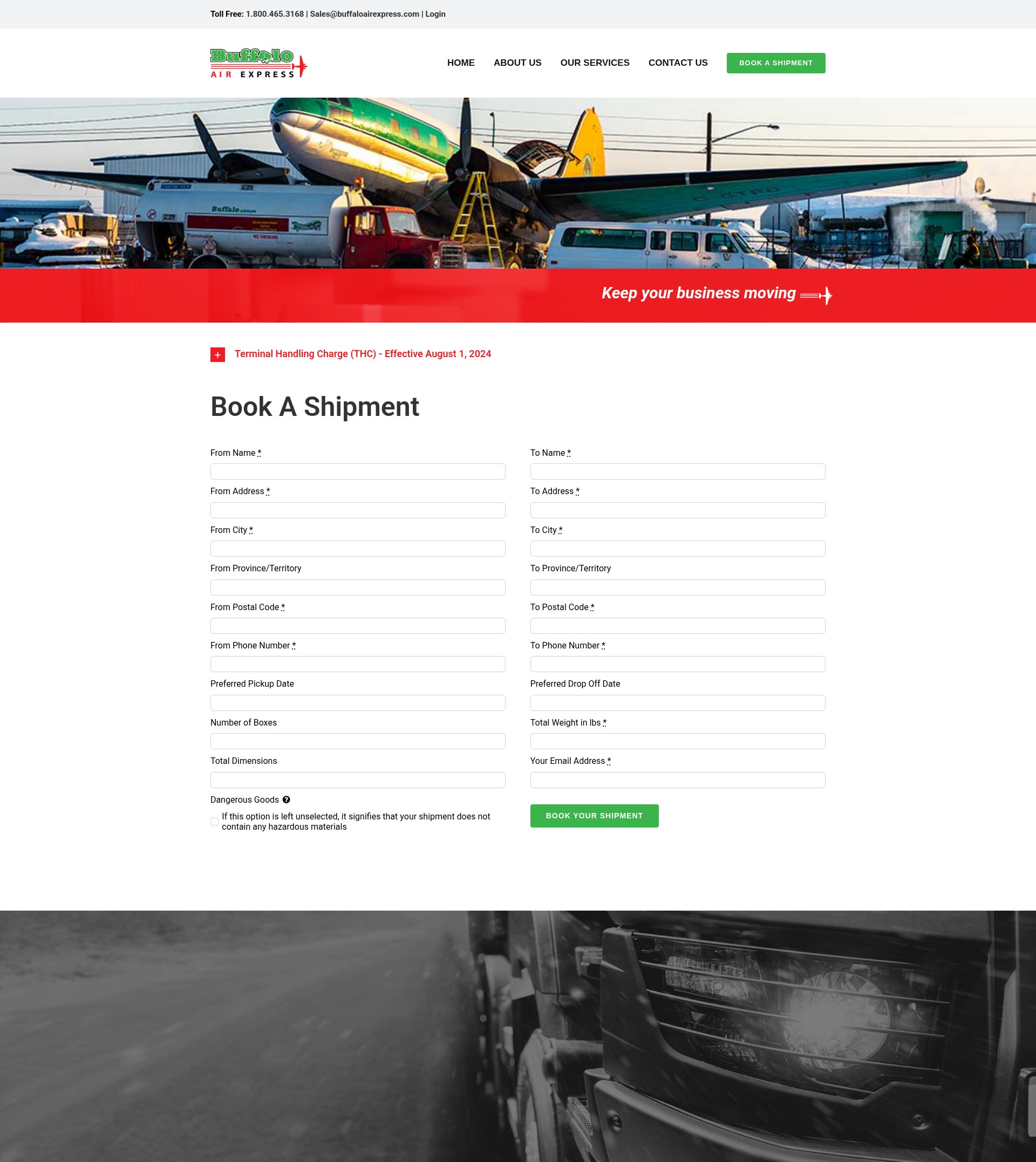 Screenshot of buffaloairexpress.com