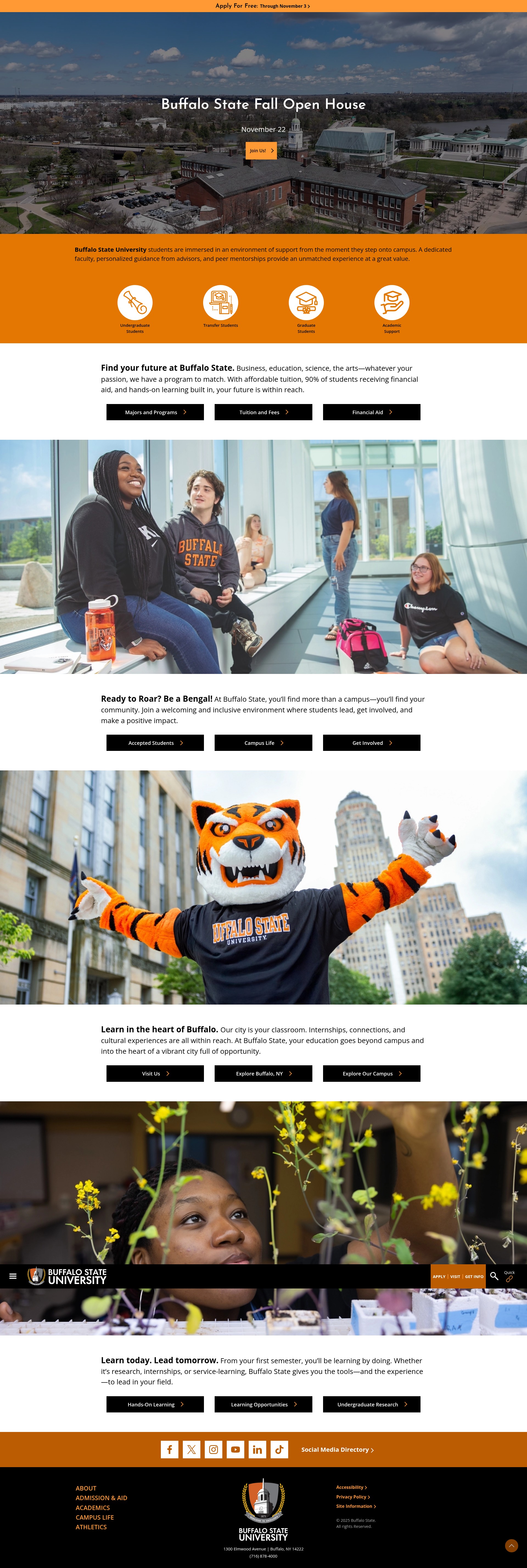 Screenshot of buffalostate.edu