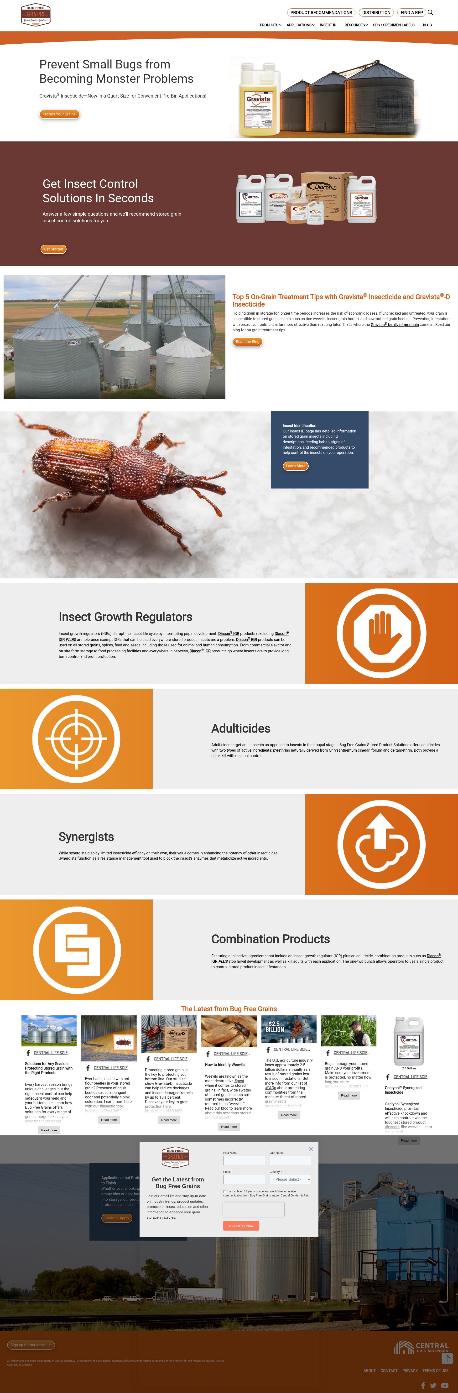 Screenshot of bugfreegrains.com