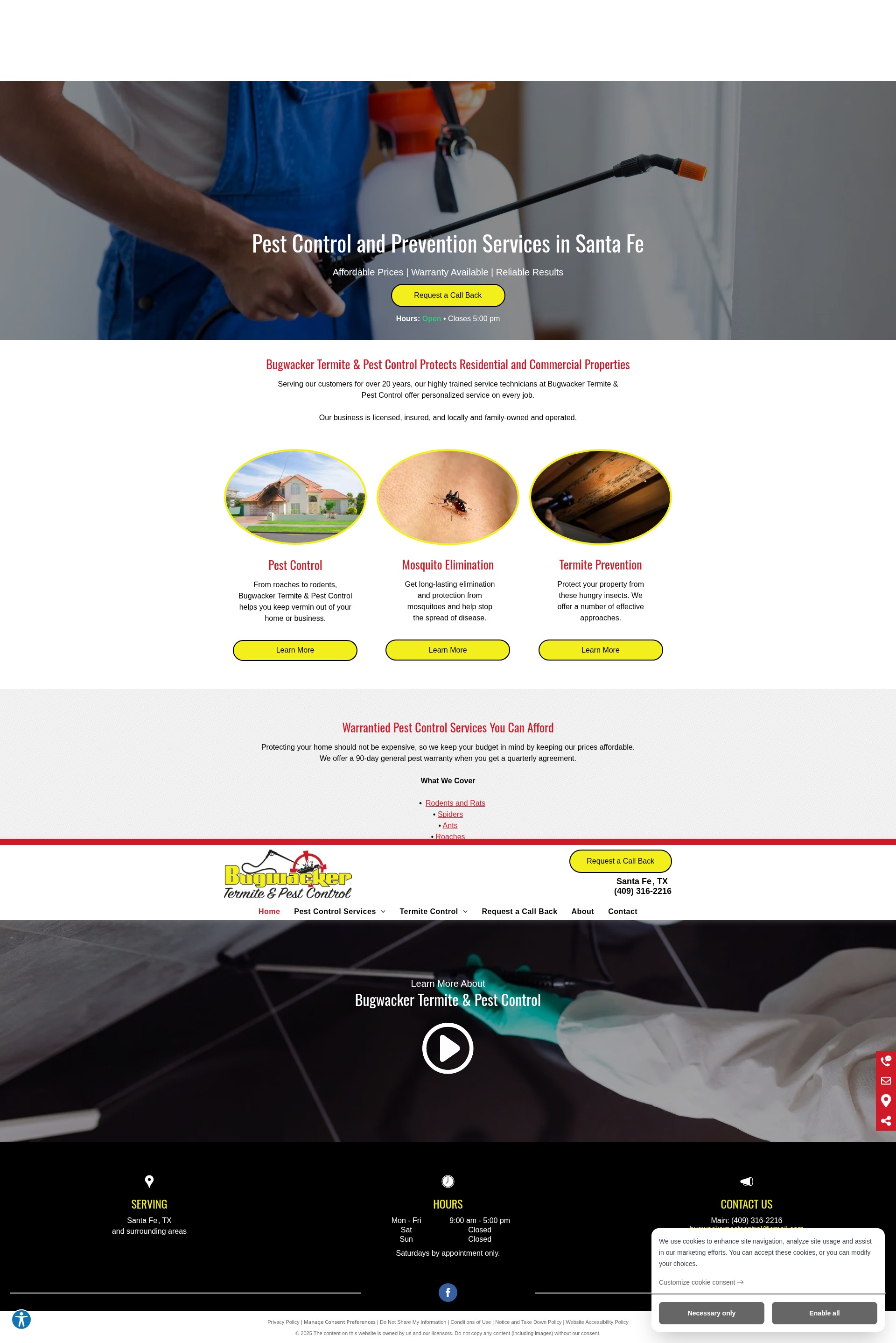 Screenshot of bugwackertx.com