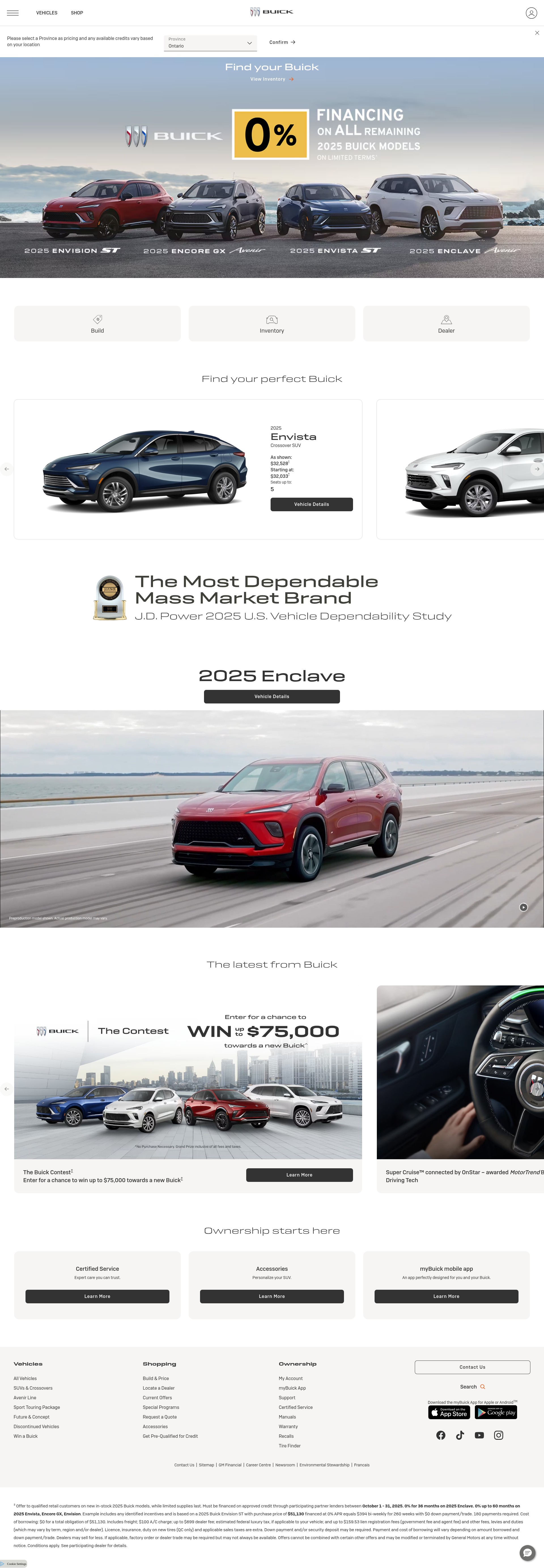 Screenshot of buick.ca