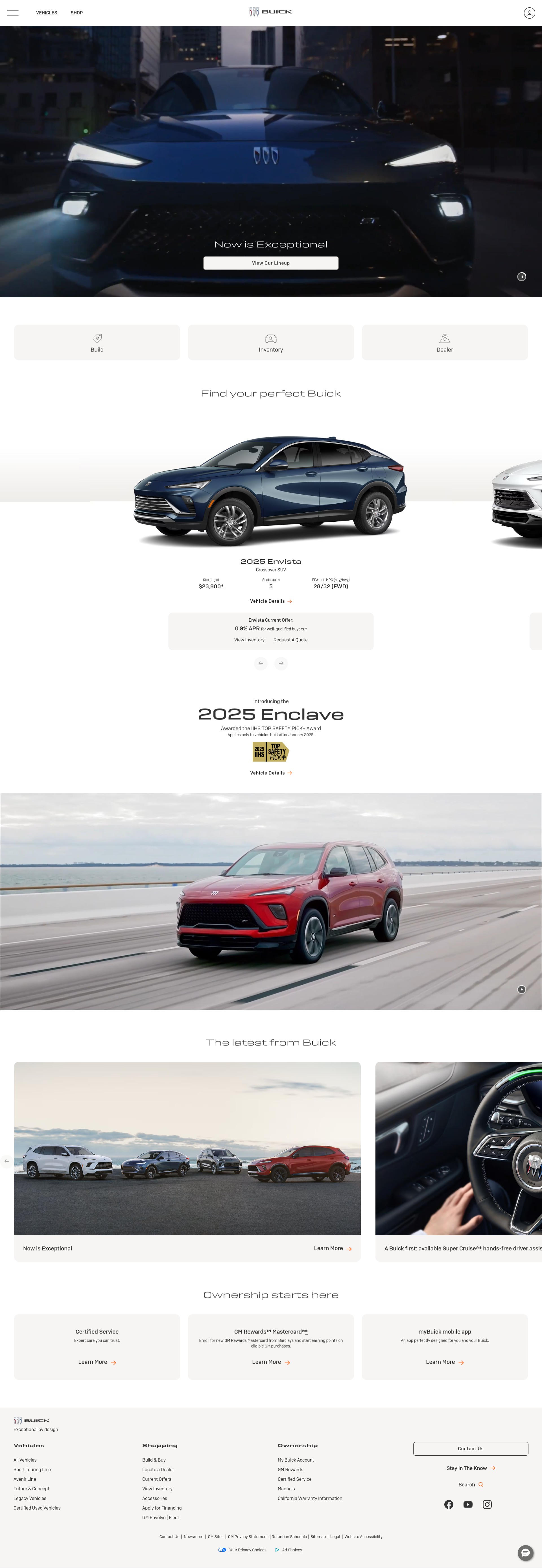 Screenshot of buick.com