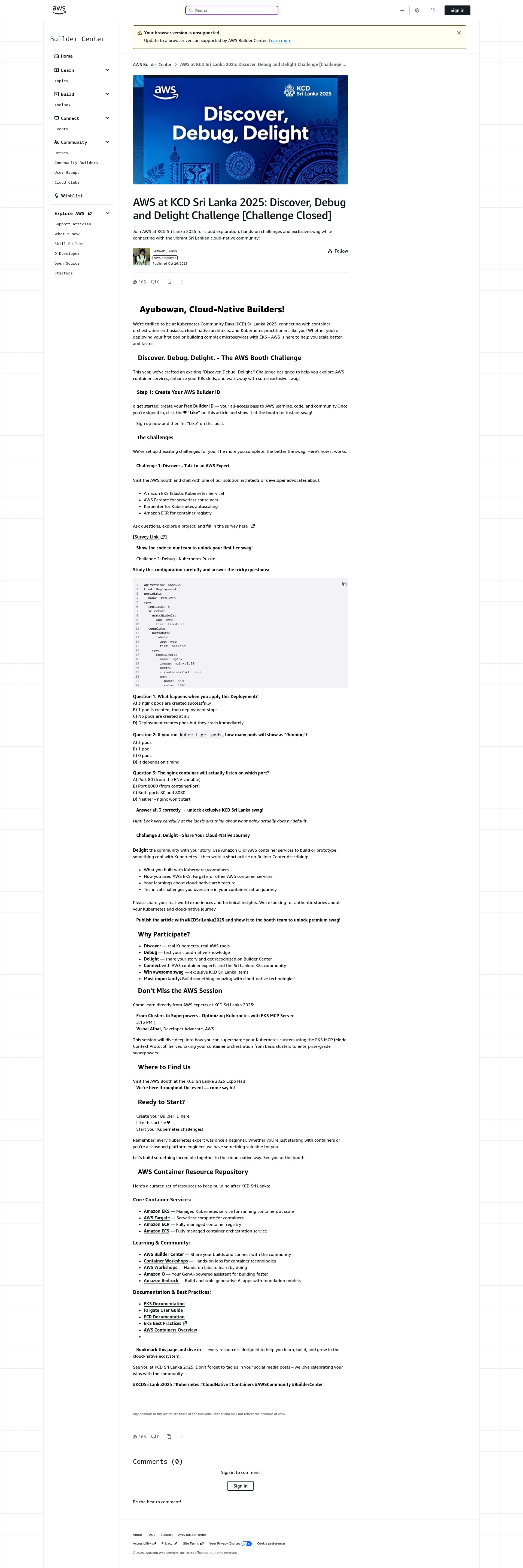 Screenshot of builder.aws.com