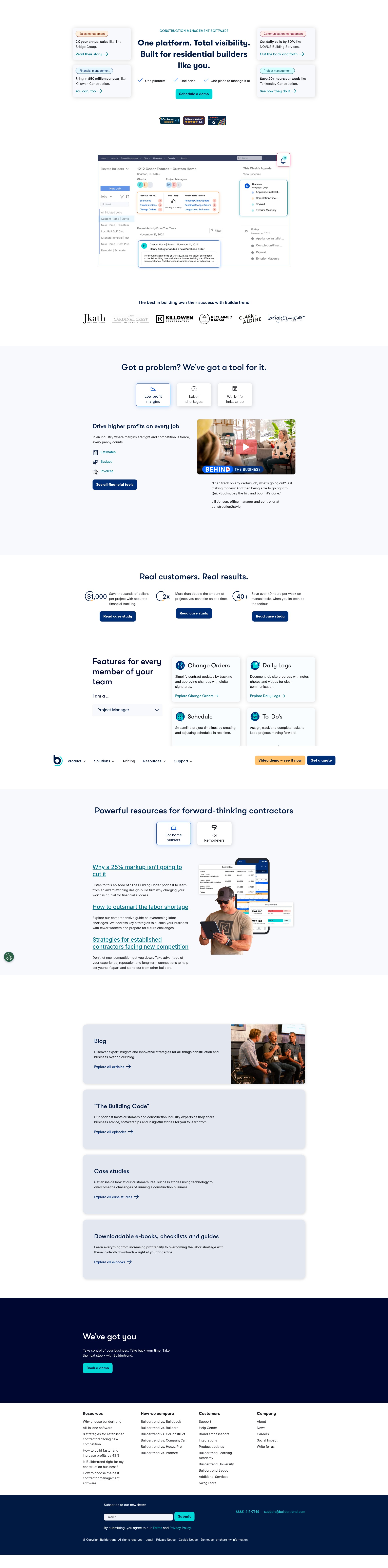 Screenshot of buildertrend.com