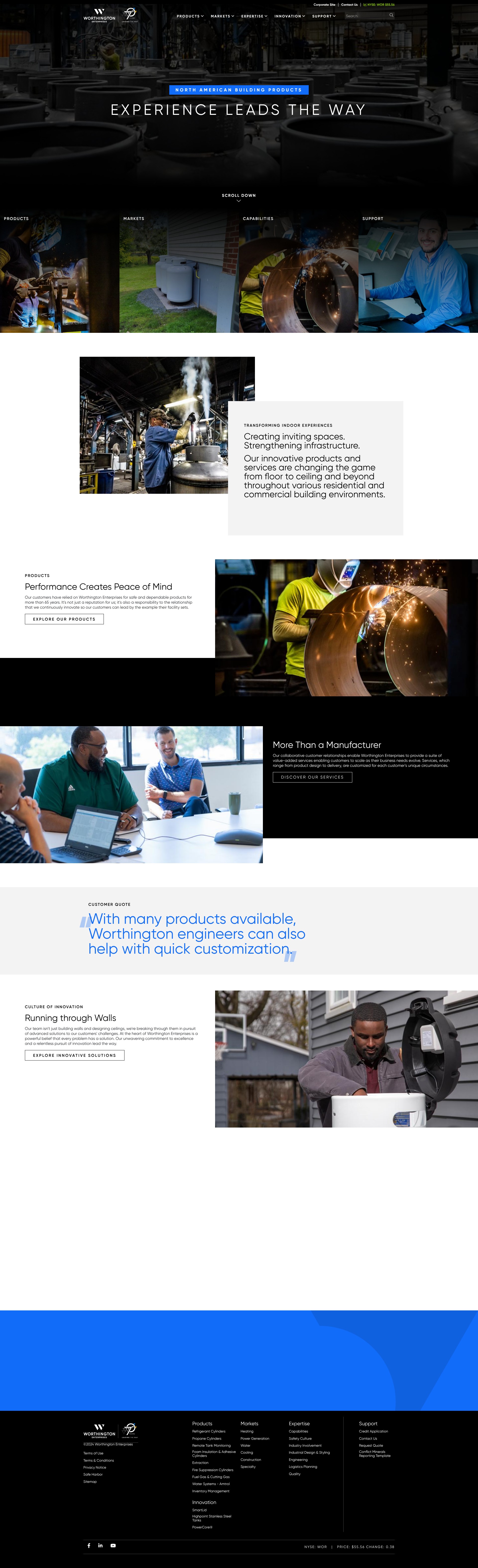 Screenshot of buildingproducts.worthingtonenterprises.com