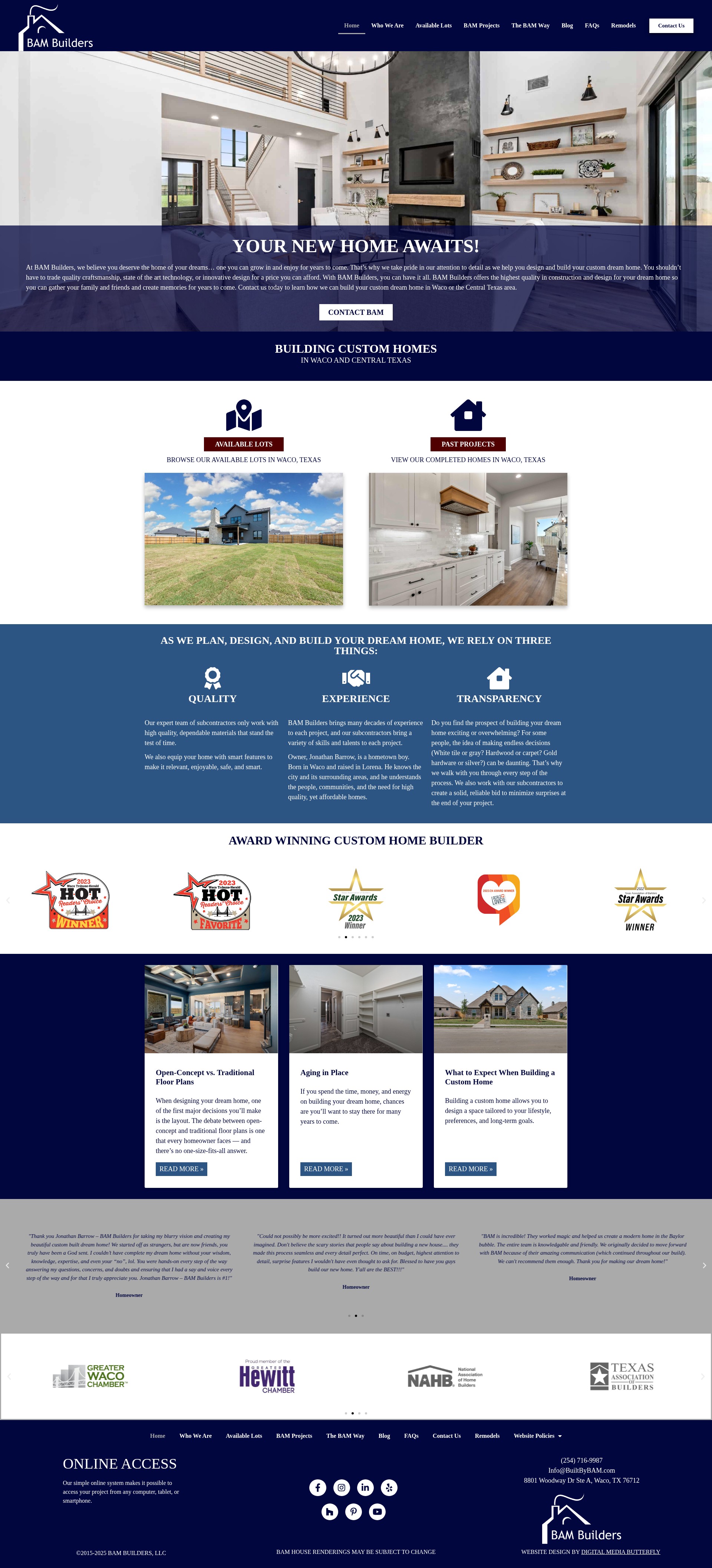 Screenshot of builtbybam.com