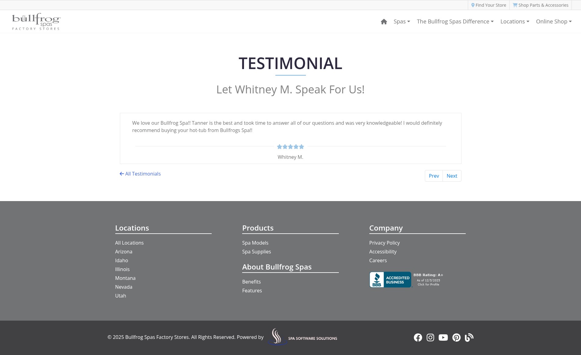 Screenshot of bullfrogfactorystores.com
