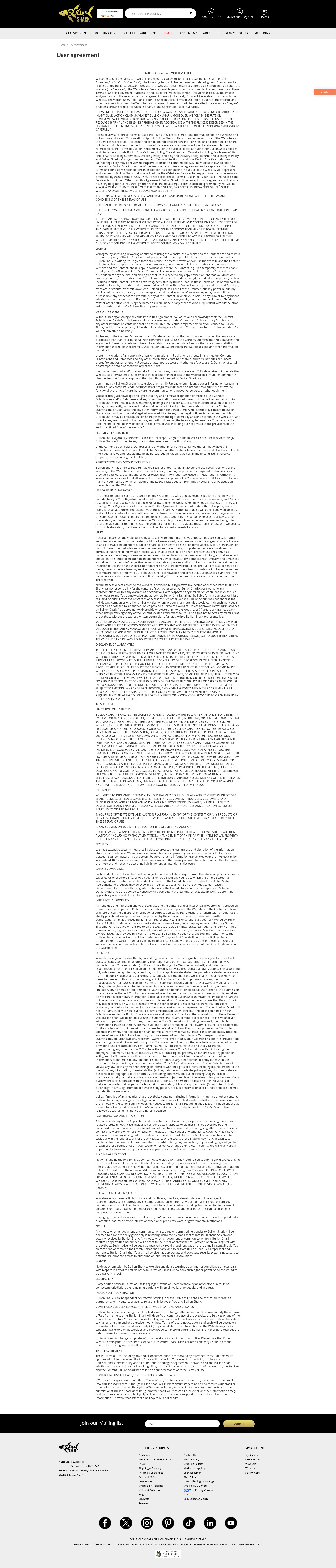Screenshot of bullionsharks.com