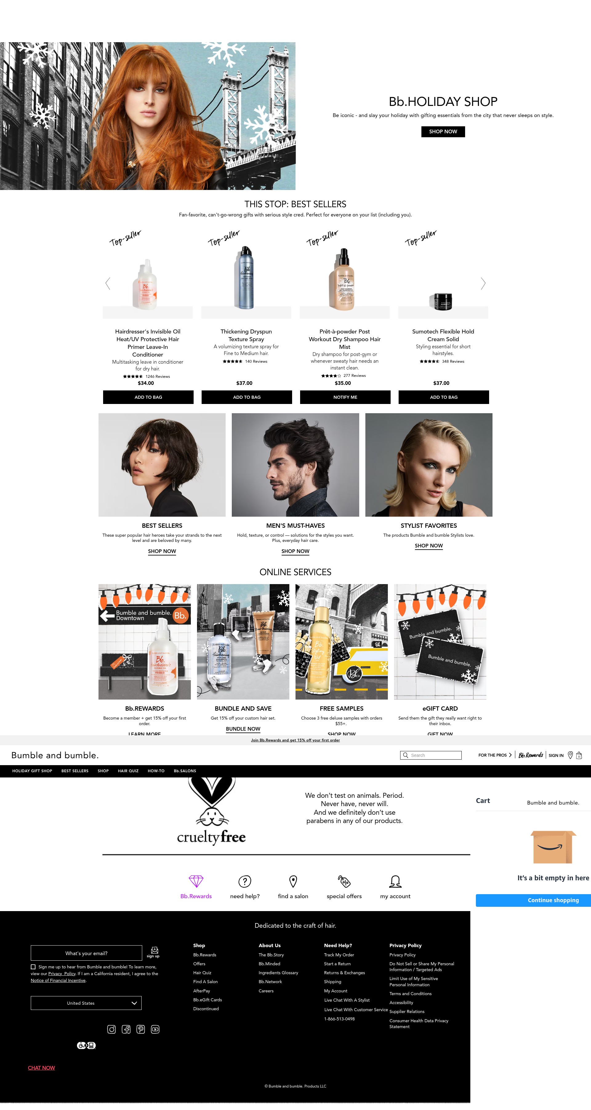Screenshot of bumbleandbumble.com