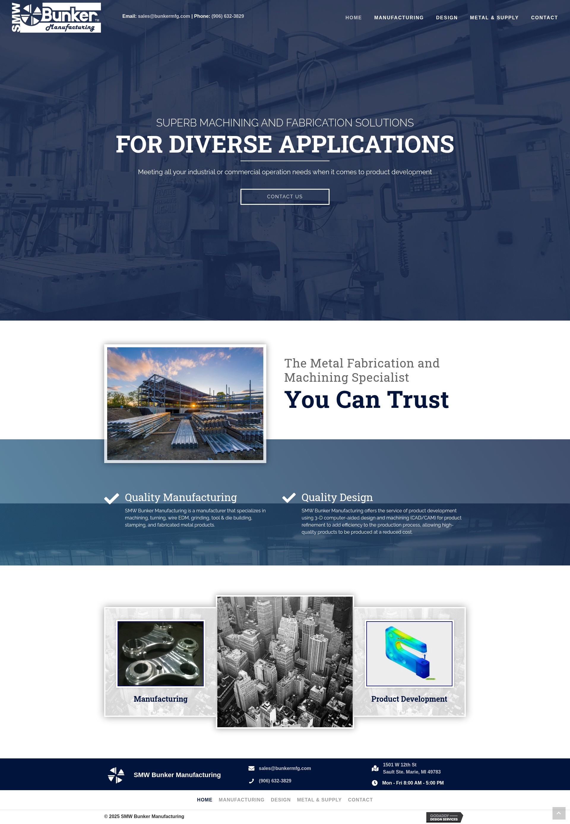 Screenshot of bunkermfg.com