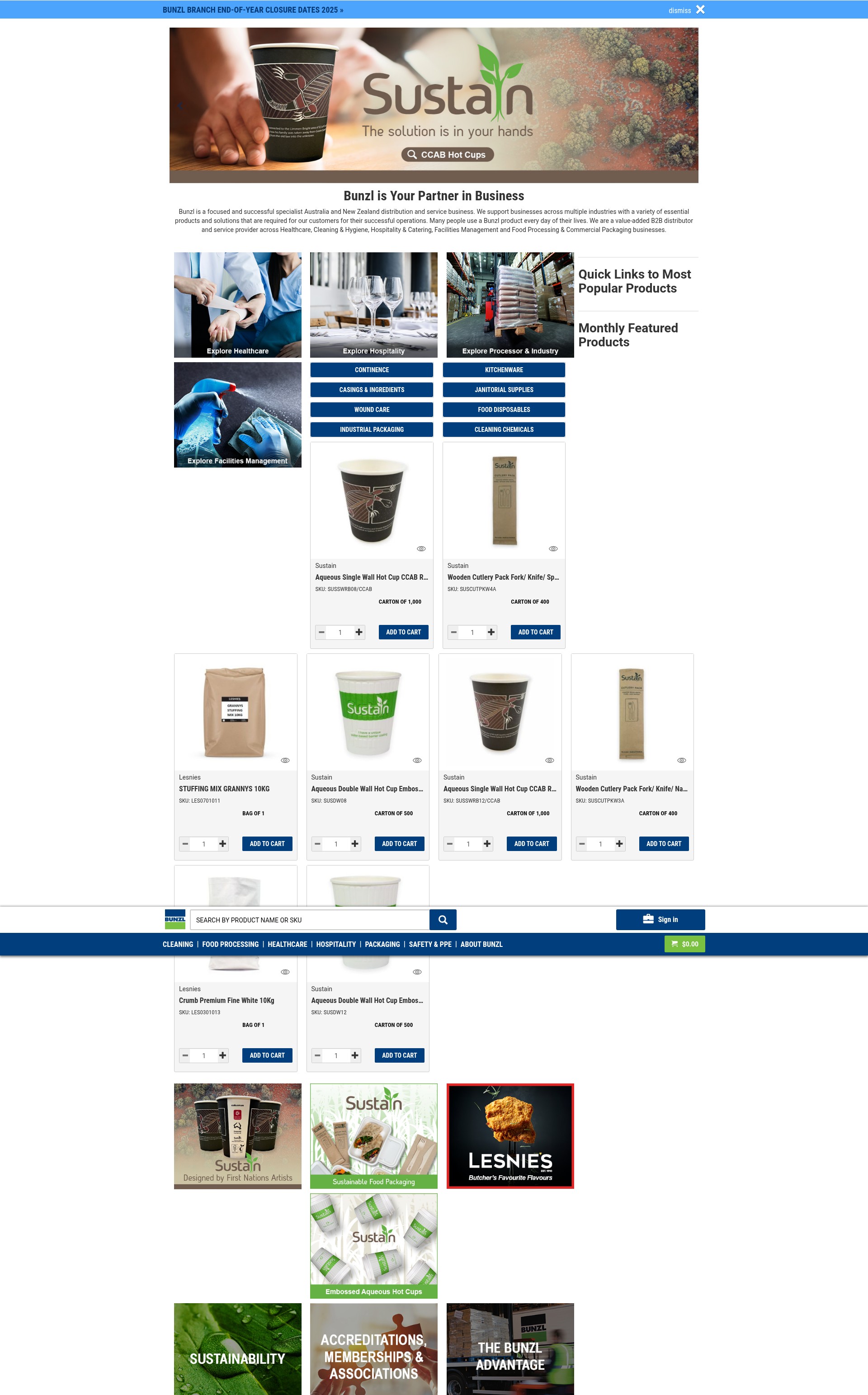Screenshot of bunzl.com.au