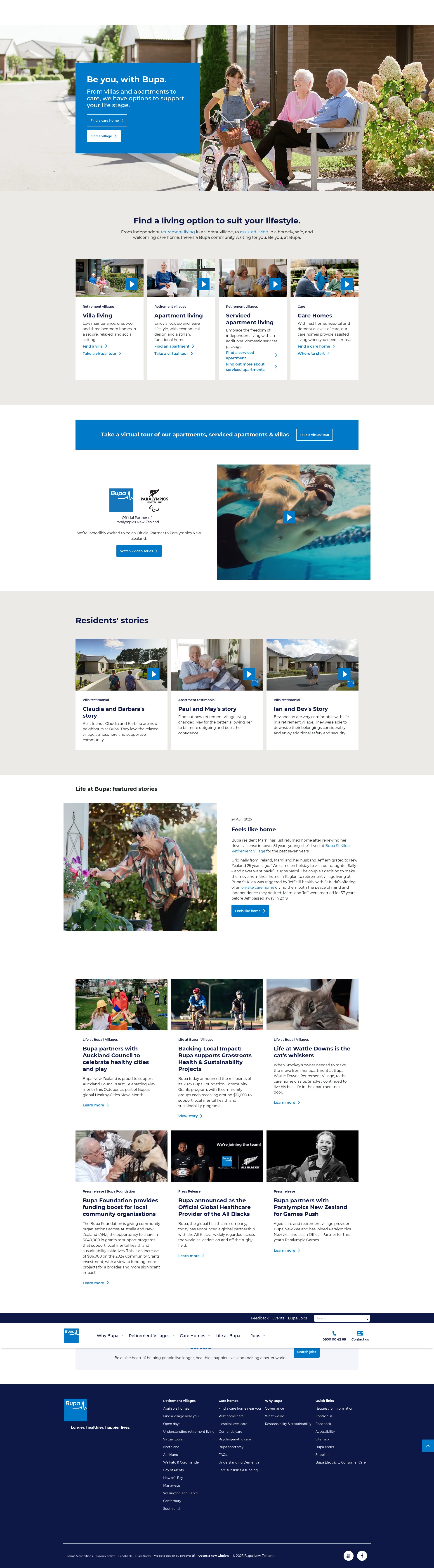 Screenshot of bupa.co.nz