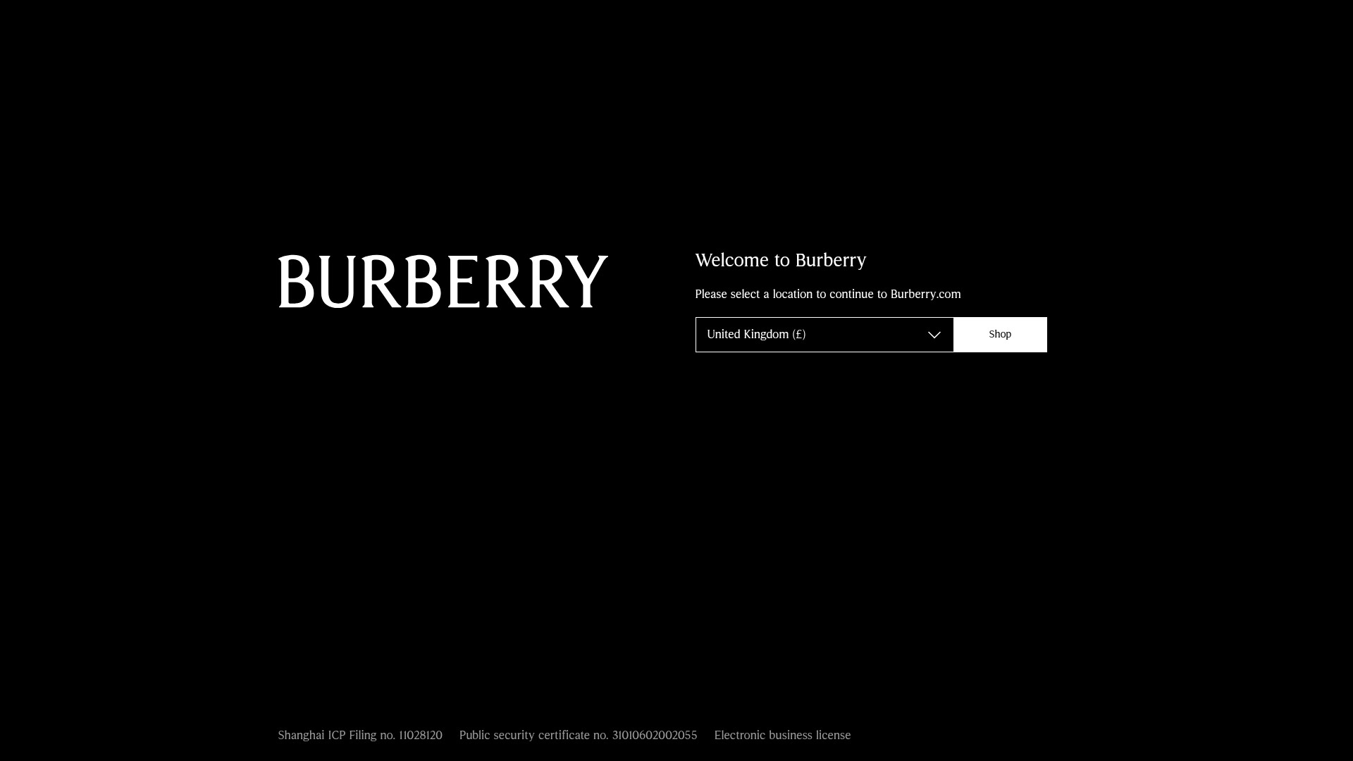 Screenshot of burberry.com