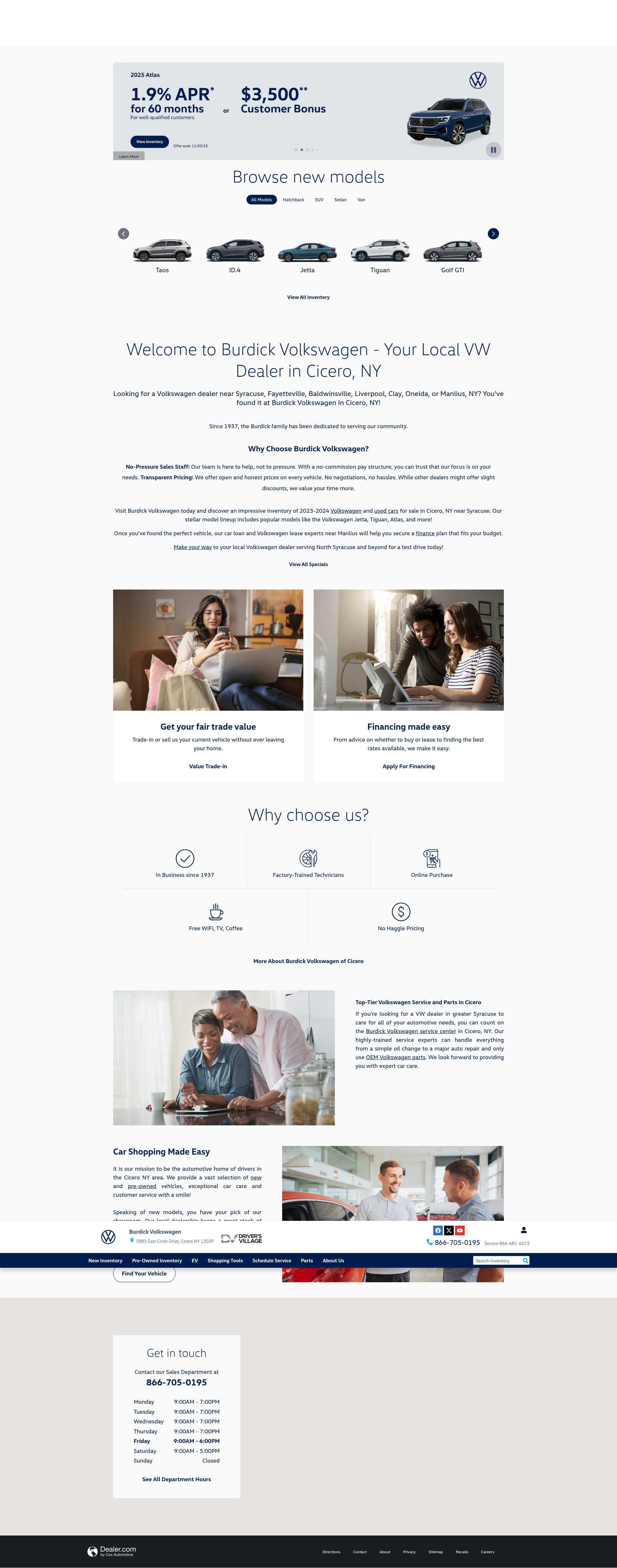 Screenshot of burdickvw.com