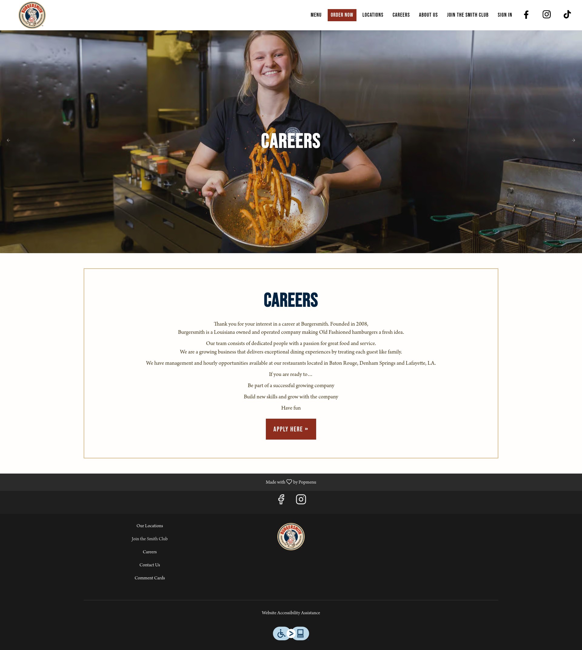 Screenshot of burgersmith.com