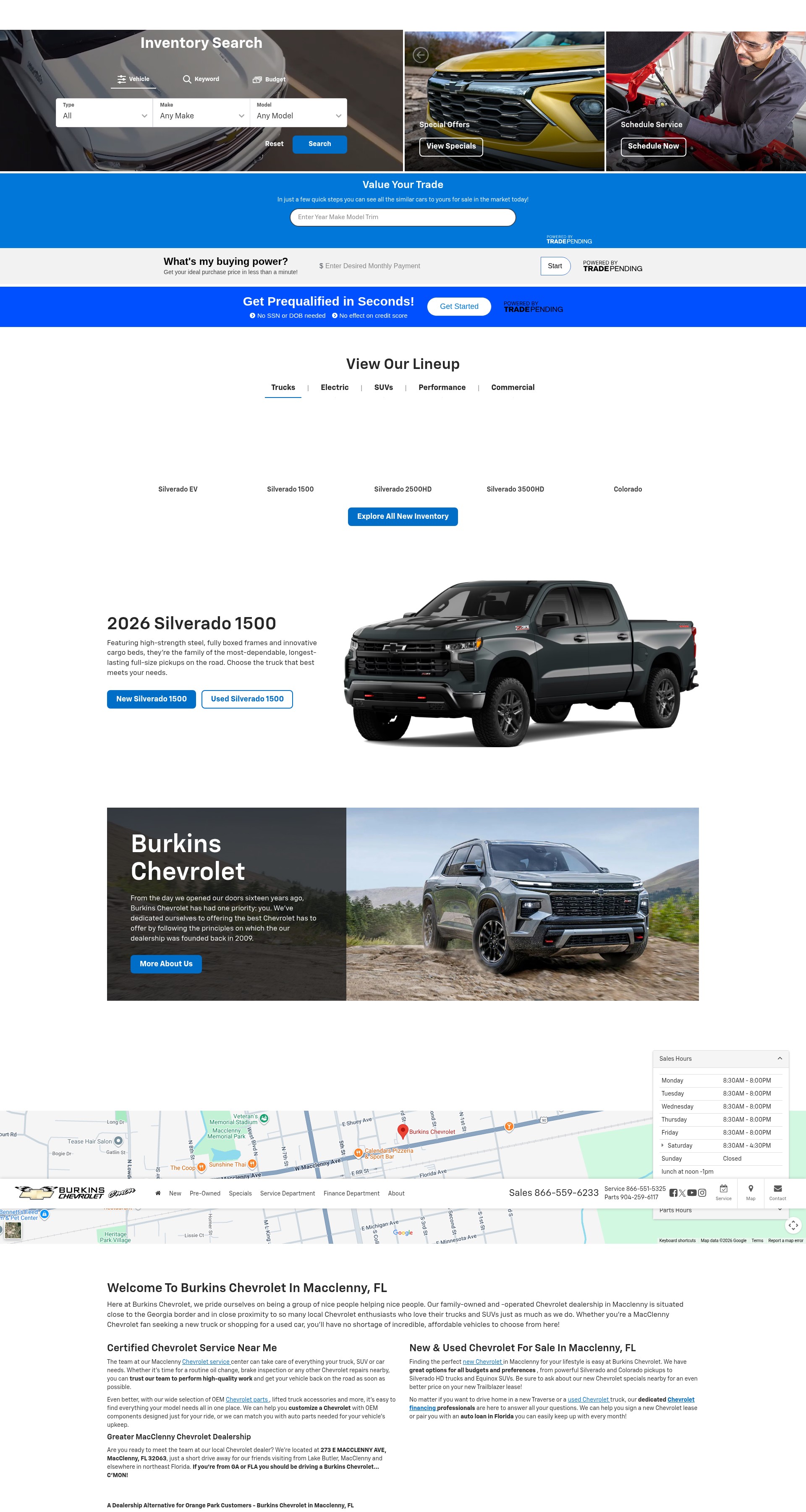 Screenshot of burkinschevy.com