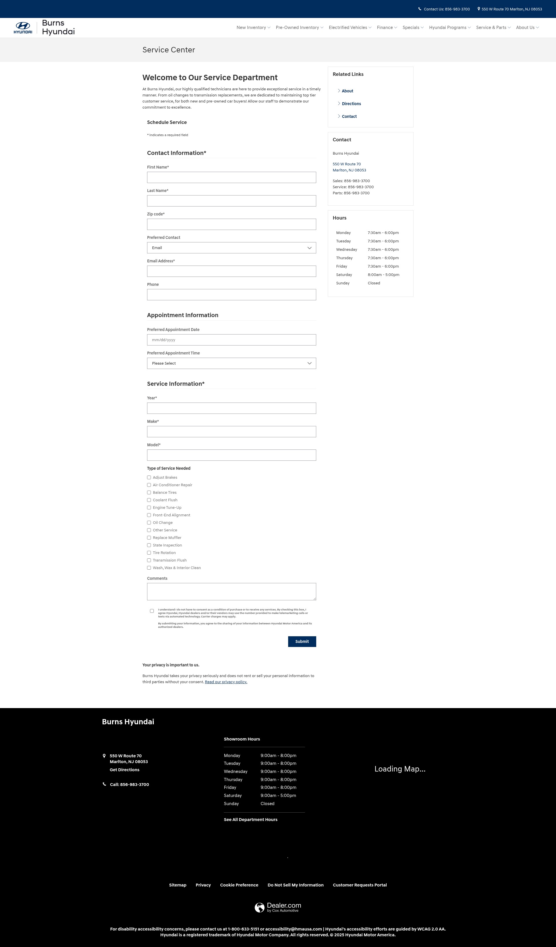 Screenshot of burnshyundai.com