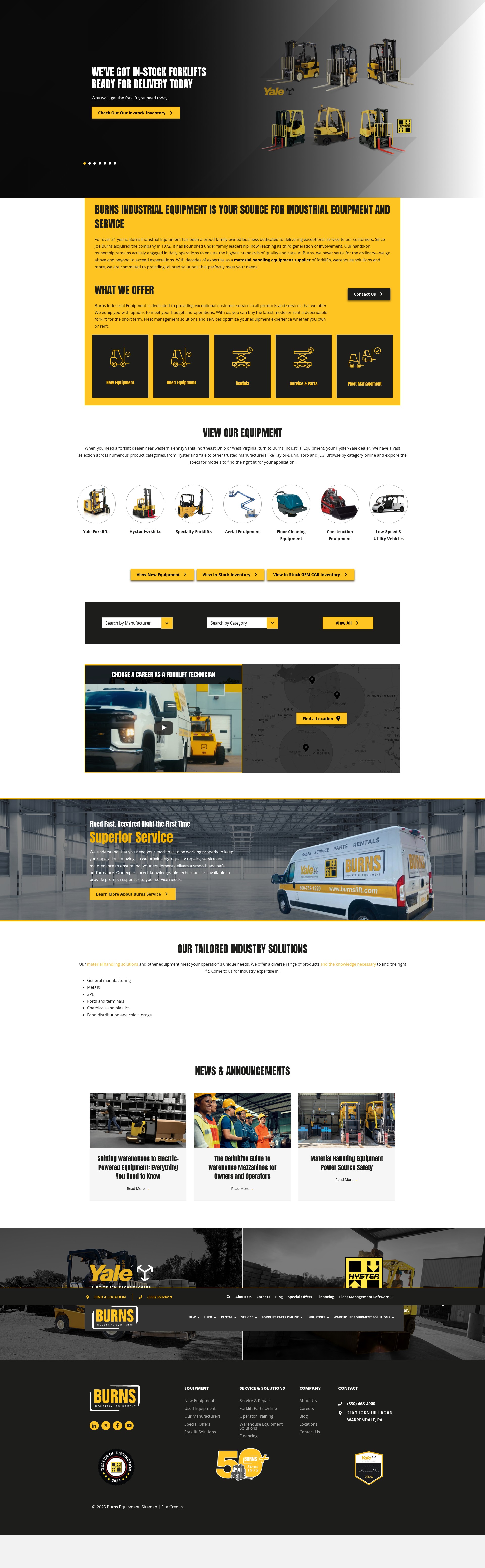 Screenshot of burnslift.com