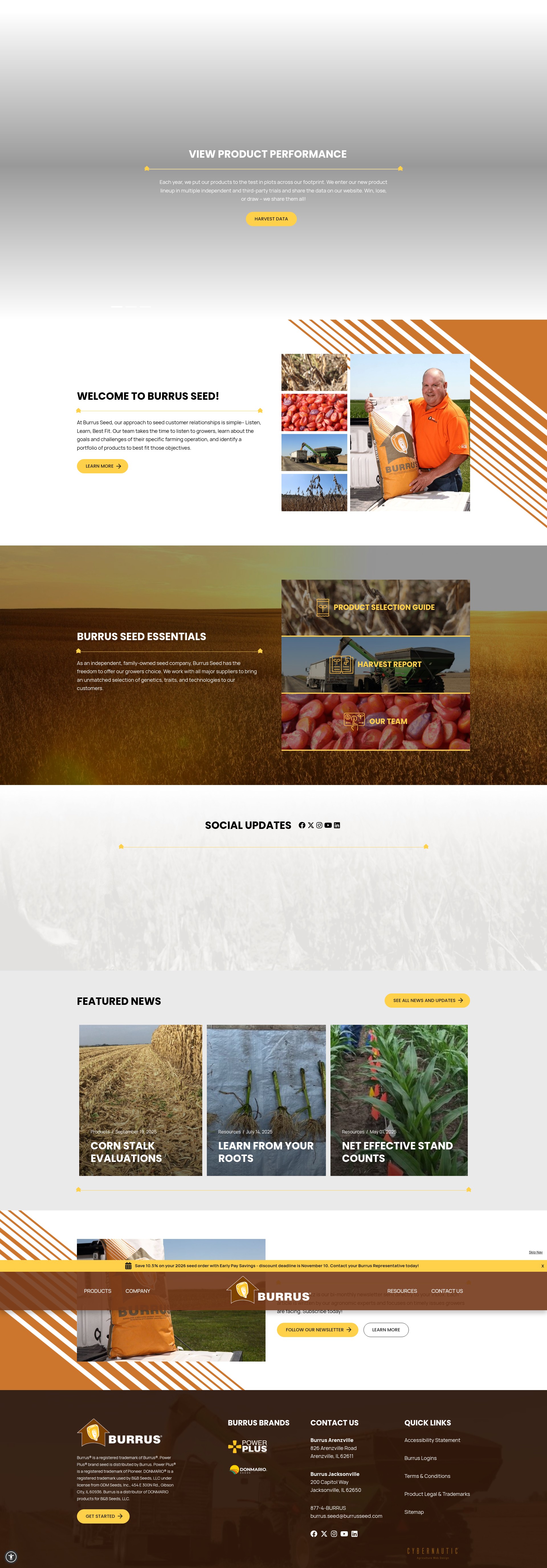 Screenshot of burrusseed.com