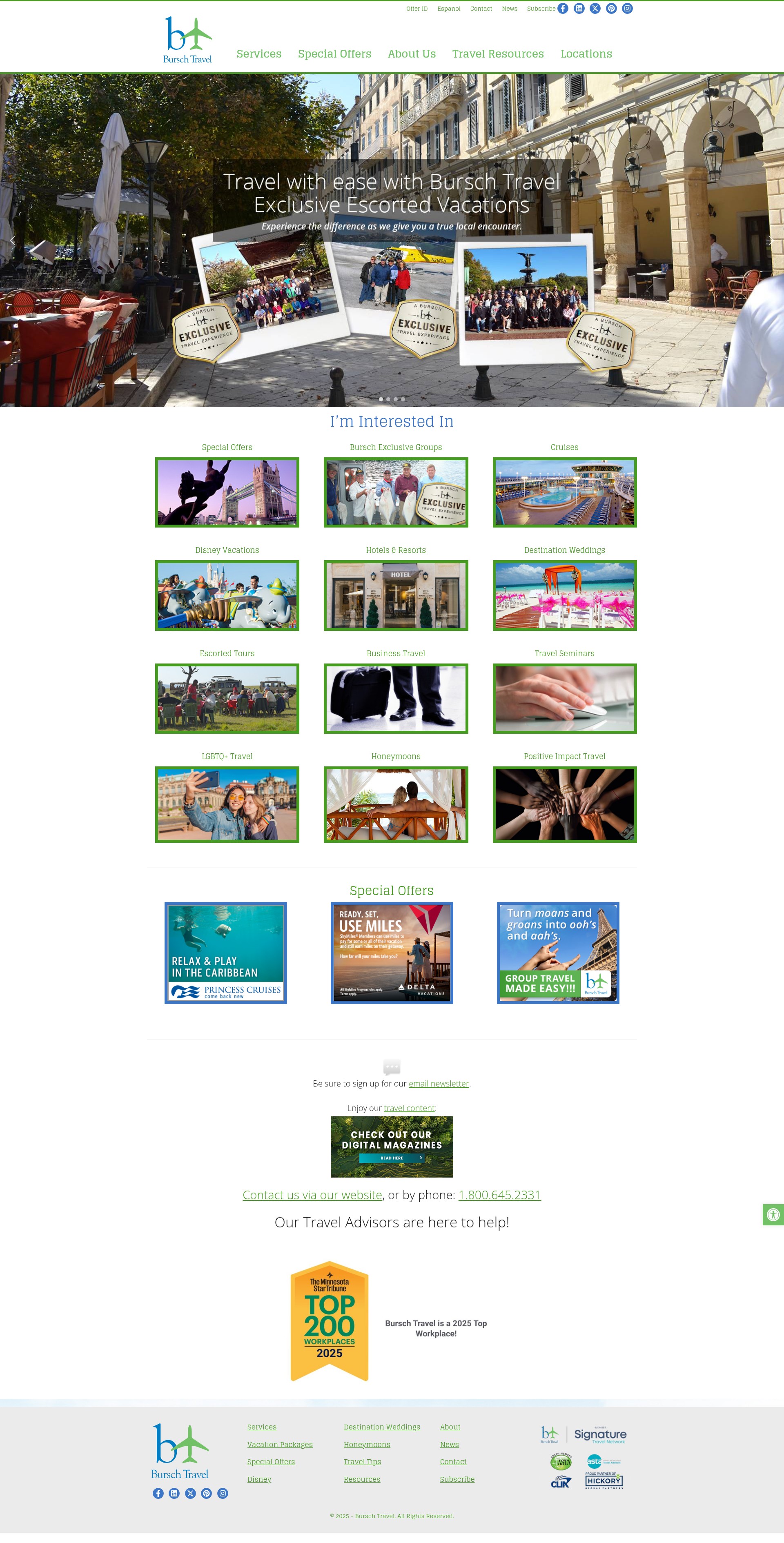 Screenshot of burschtravel.com