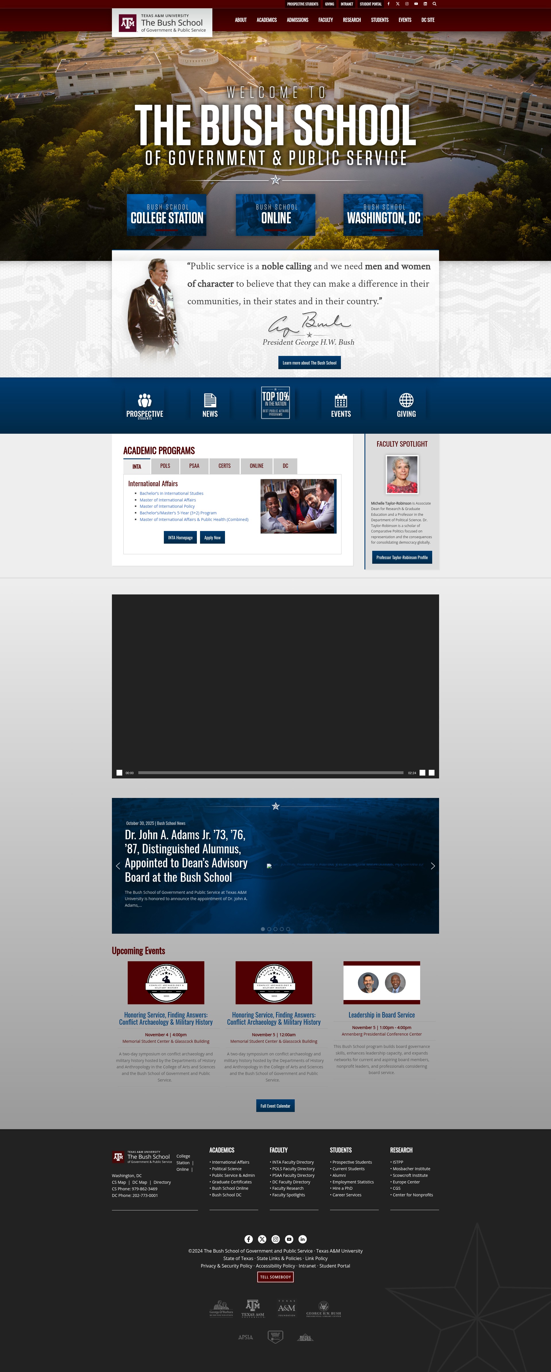 Screenshot of bush.tamu.edu