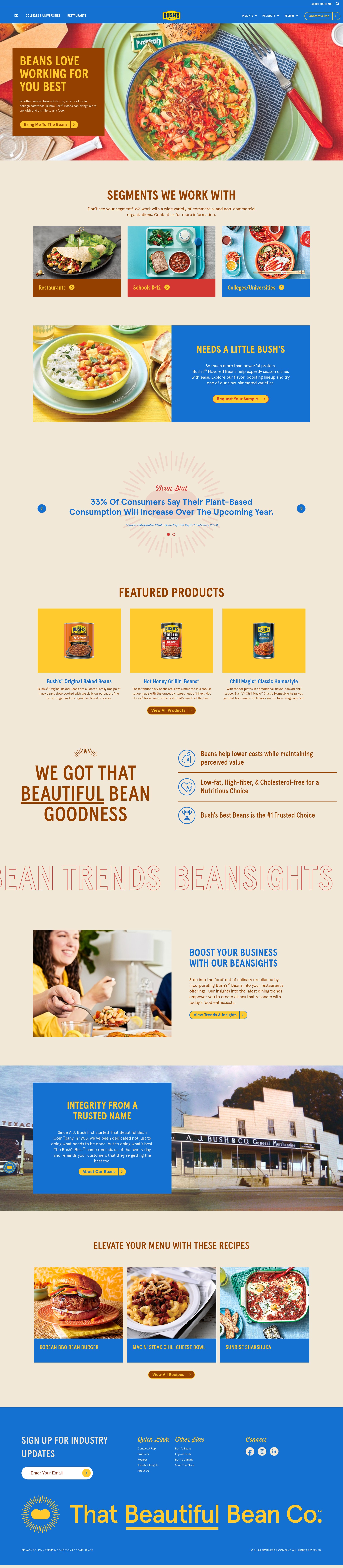 Screenshot of bushbeansfoodservice.com