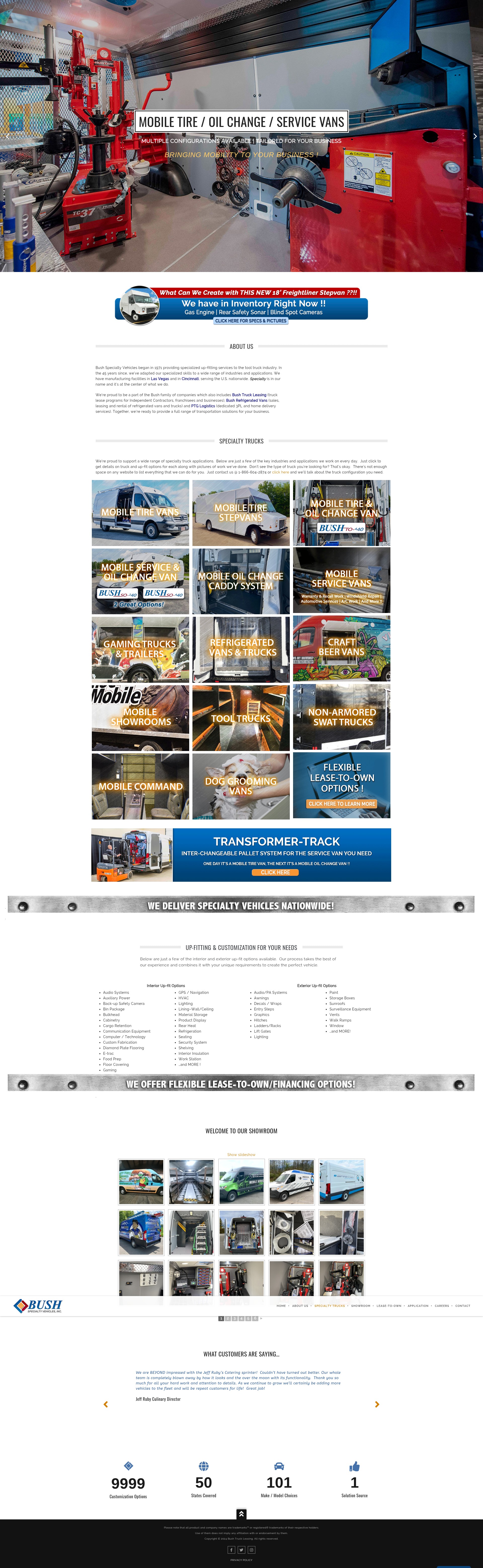 Screenshot of bushspecialtyvehicles.com