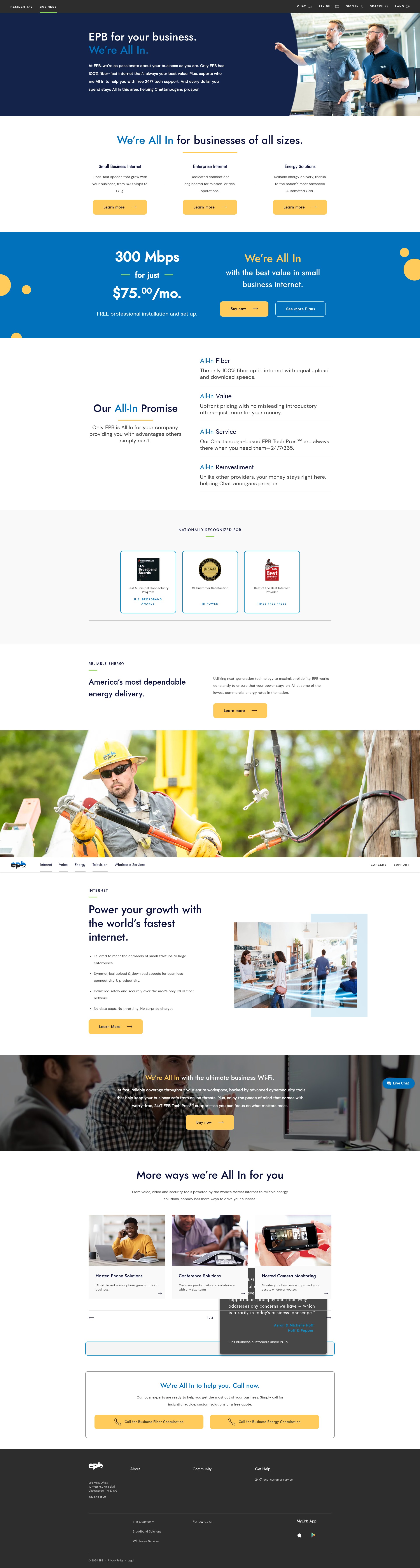 Screenshot of business.epb.com