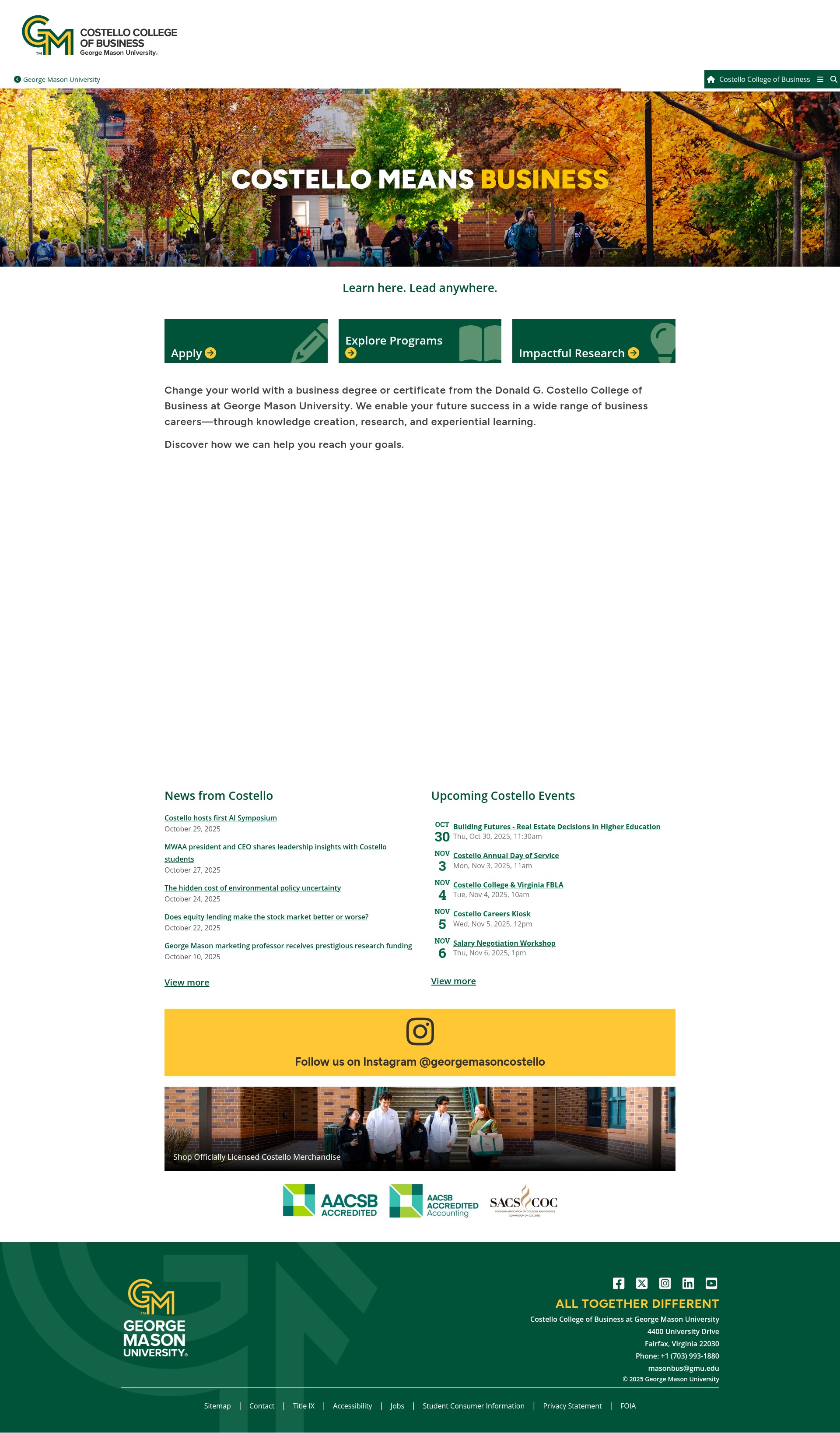 Screenshot of business.gmu.edu