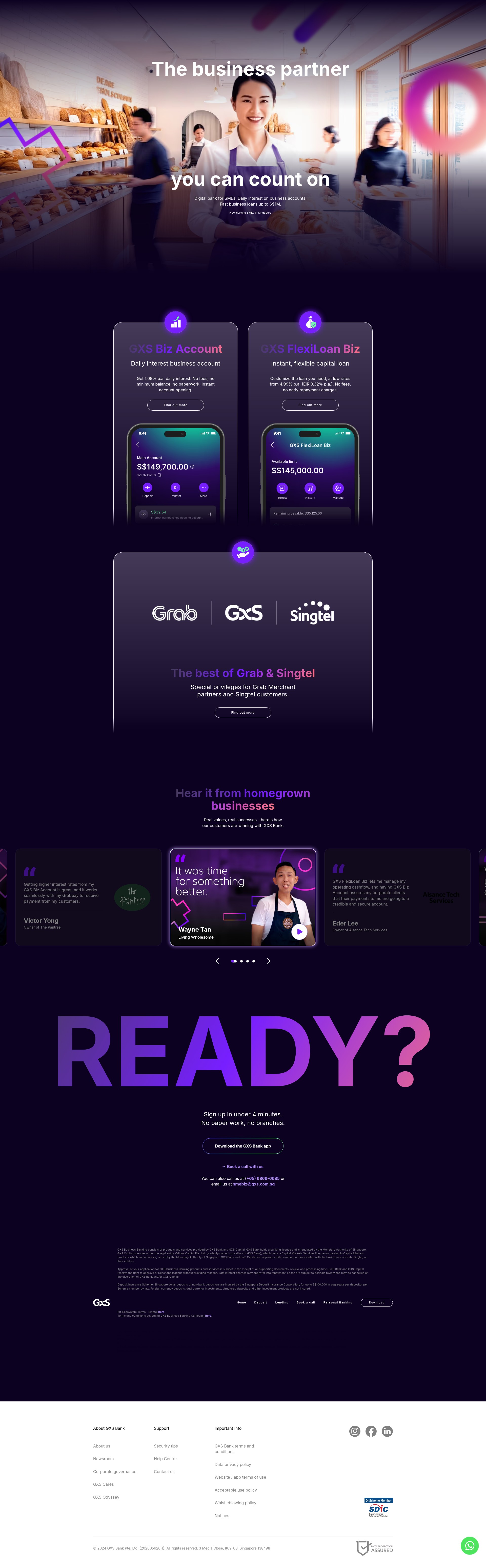Screenshot of business.gxs.com.sg