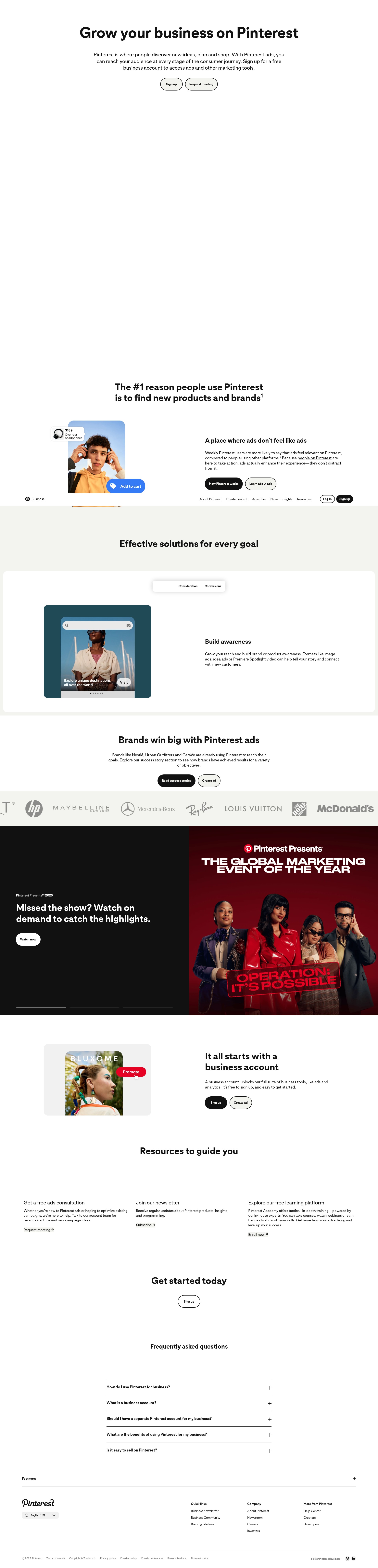 Screenshot of business.pinterest.com