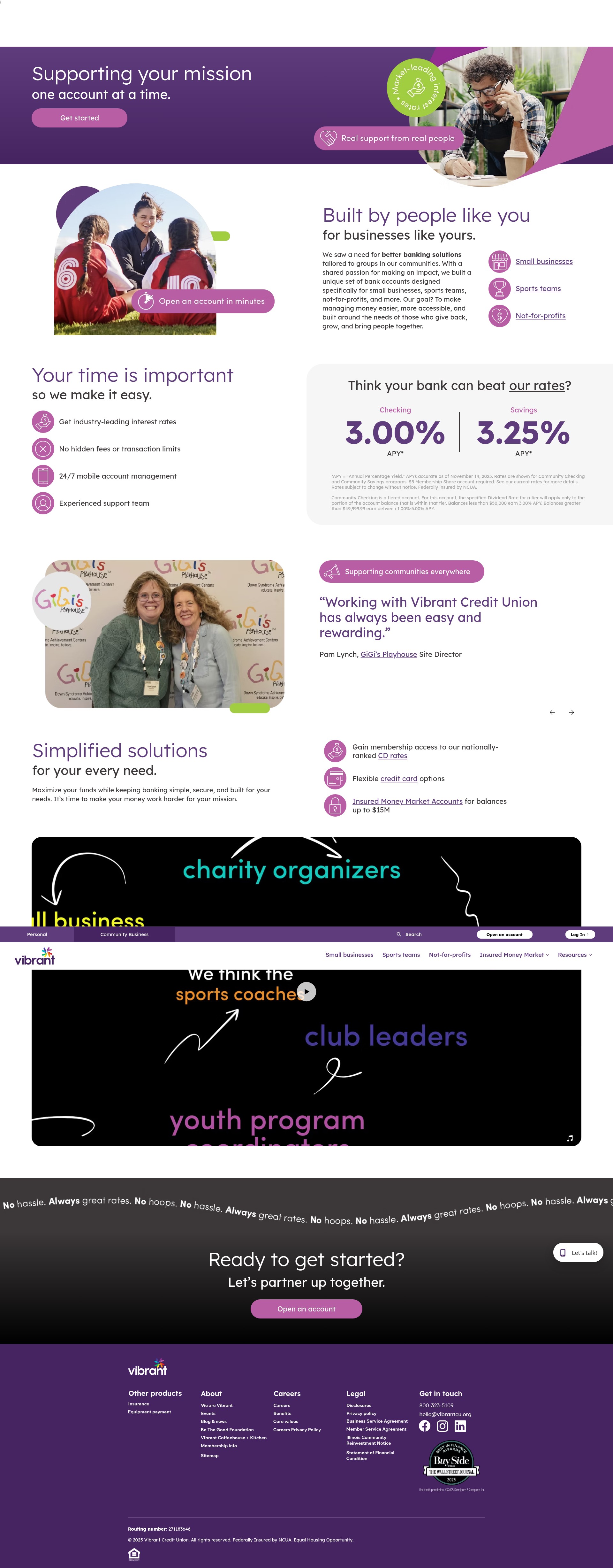 Screenshot of business.vibrantcreditunion.org