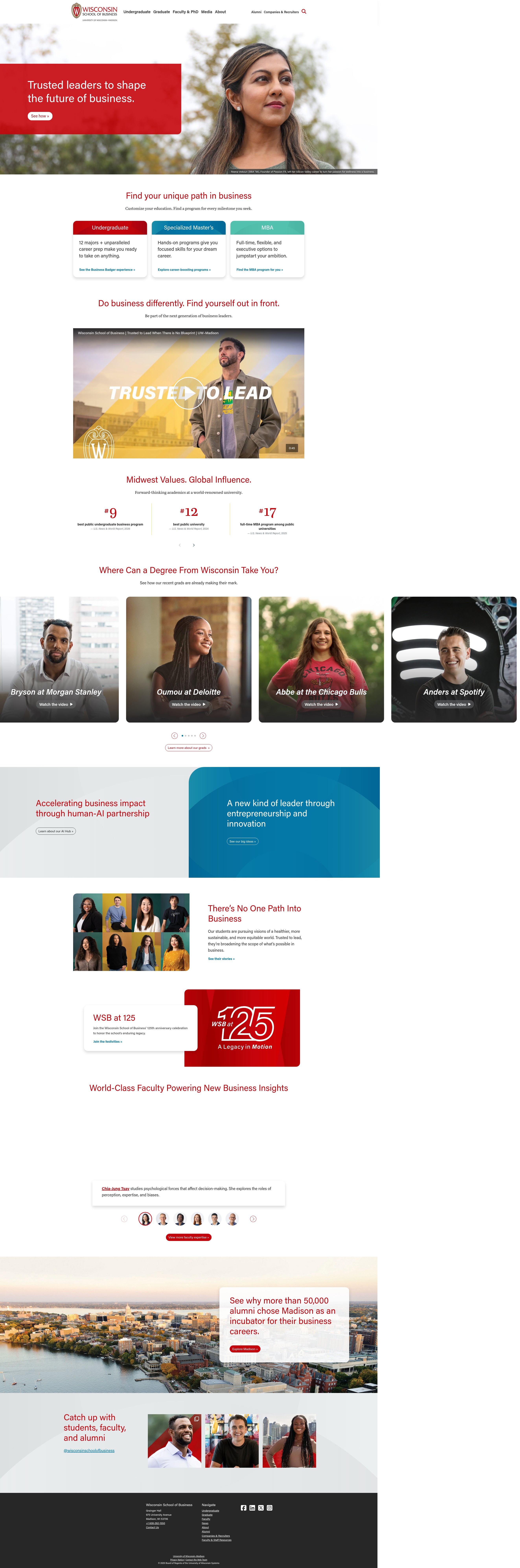Screenshot of business.wisc.edu
