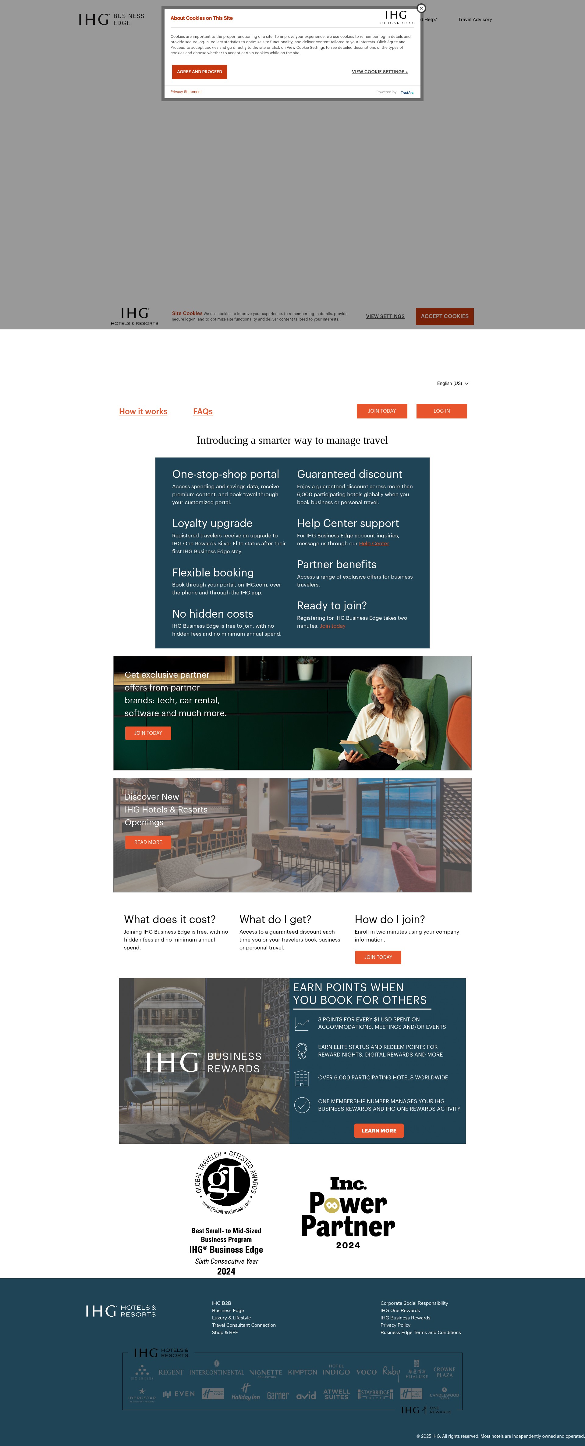 Screenshot of businessedge.ihg.com