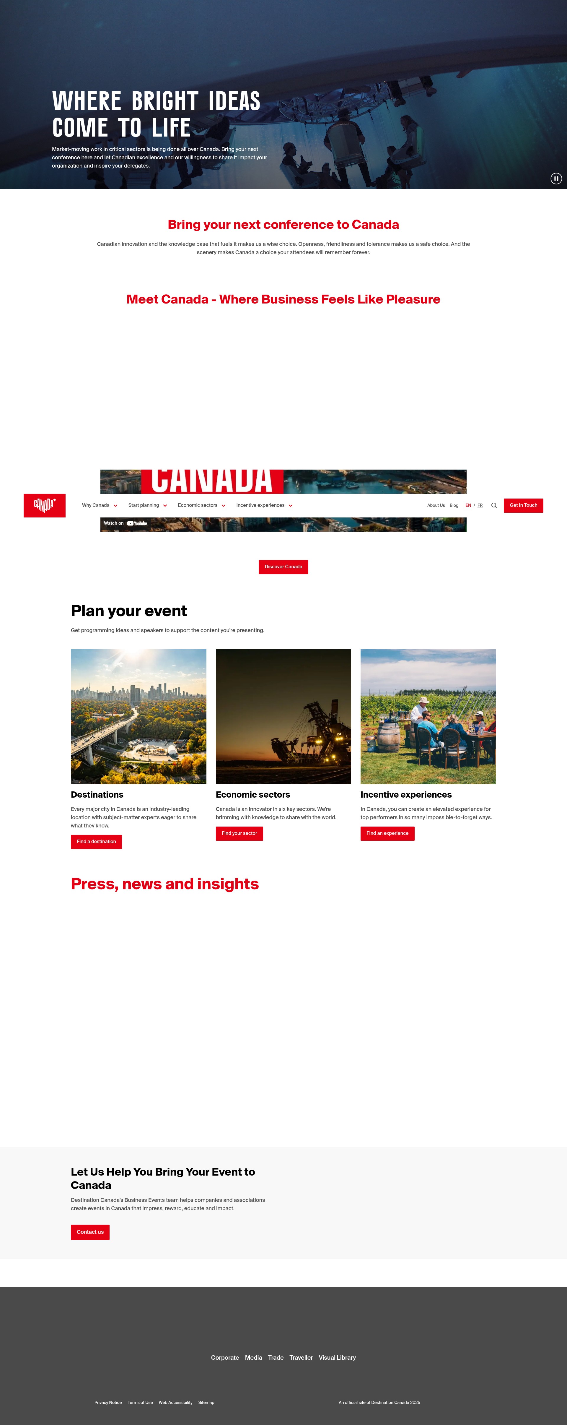 Screenshot of businesseventscanada.ca