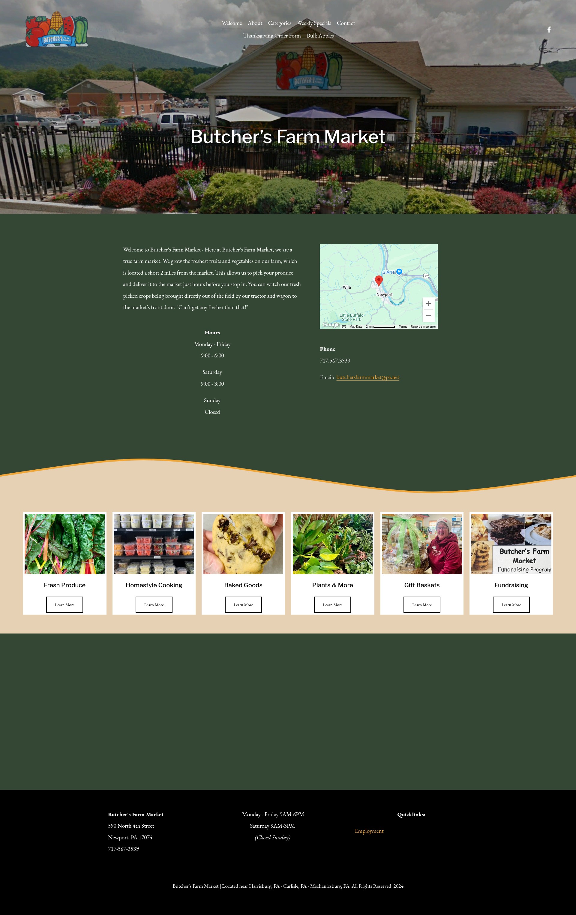 Screenshot of butchersfarmmarket.com