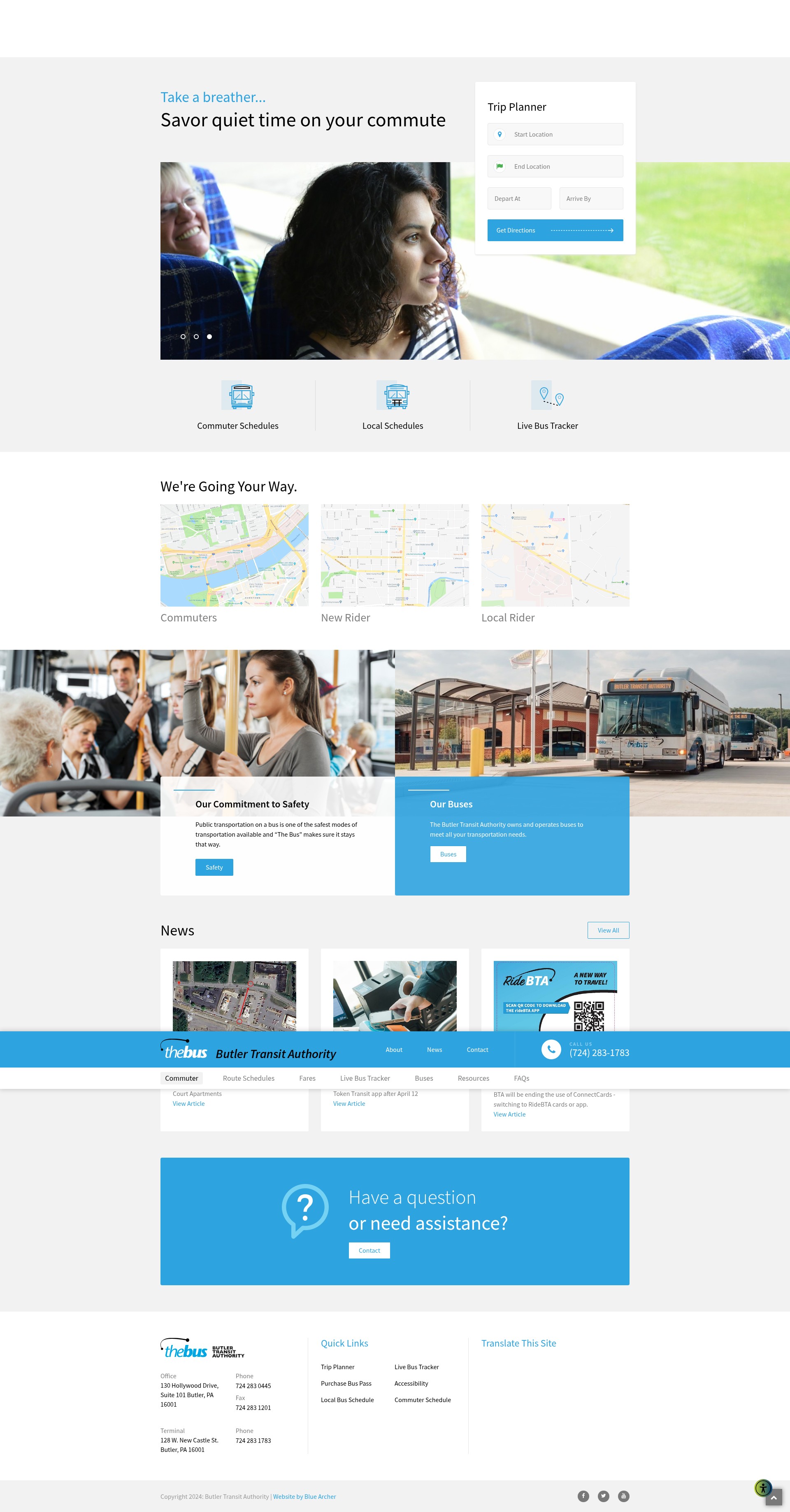 Screenshot of butlertransitauthority.com