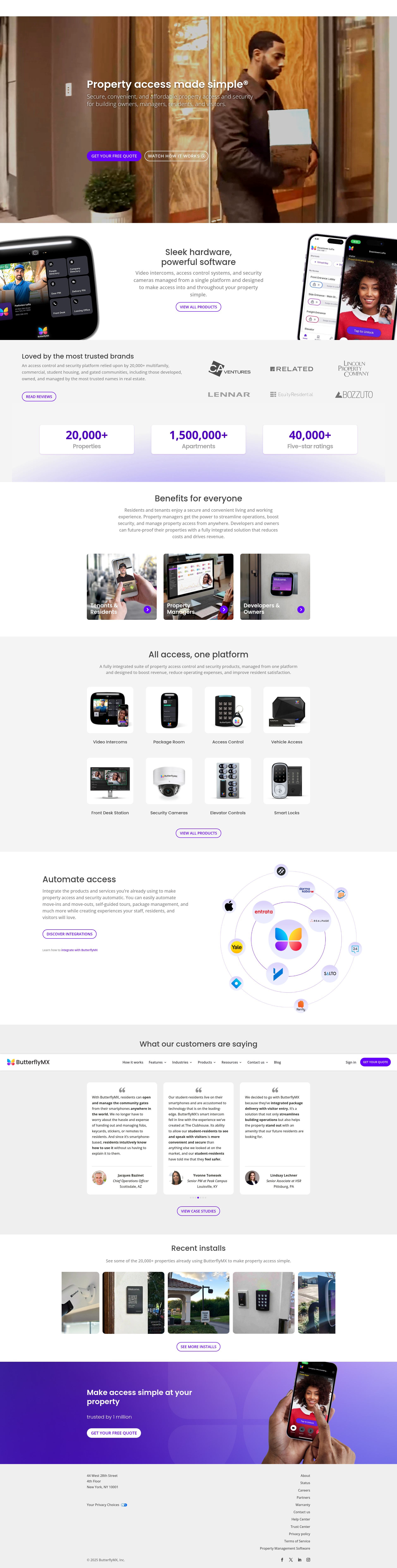 Screenshot of butterflymx.com