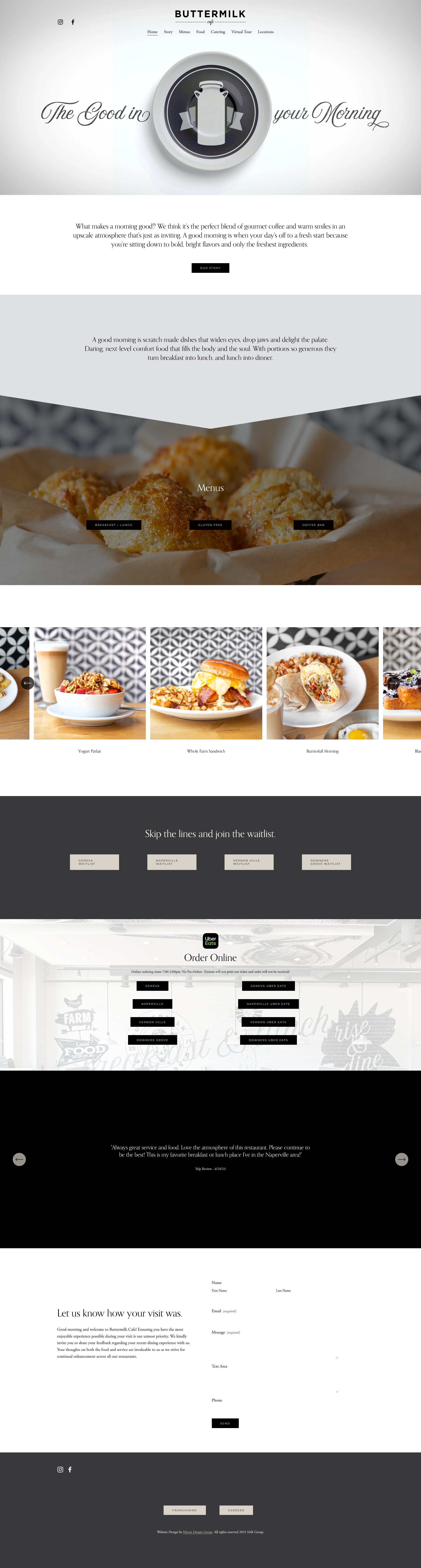 Screenshot of buttermilkrestaurants.com