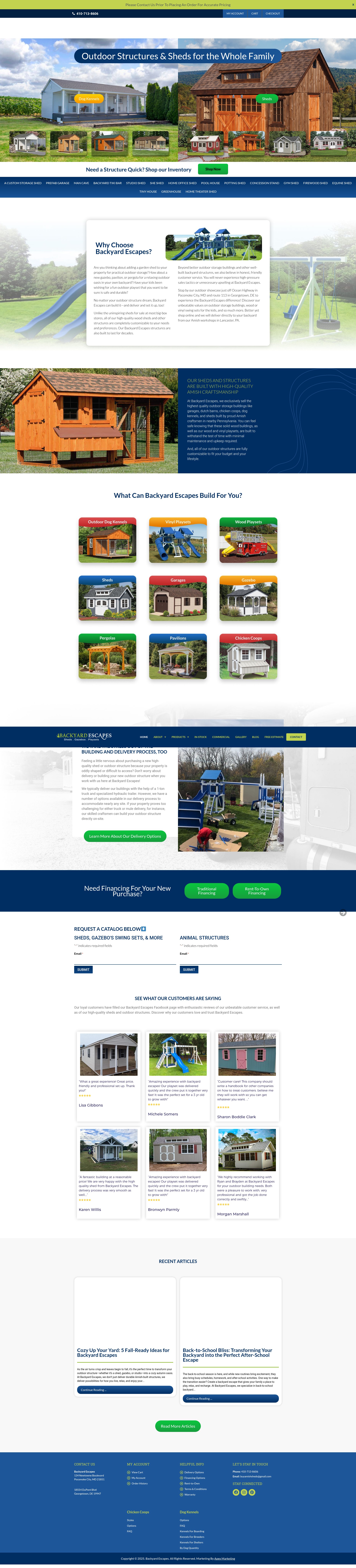 Screenshot of buyamishsheds.com