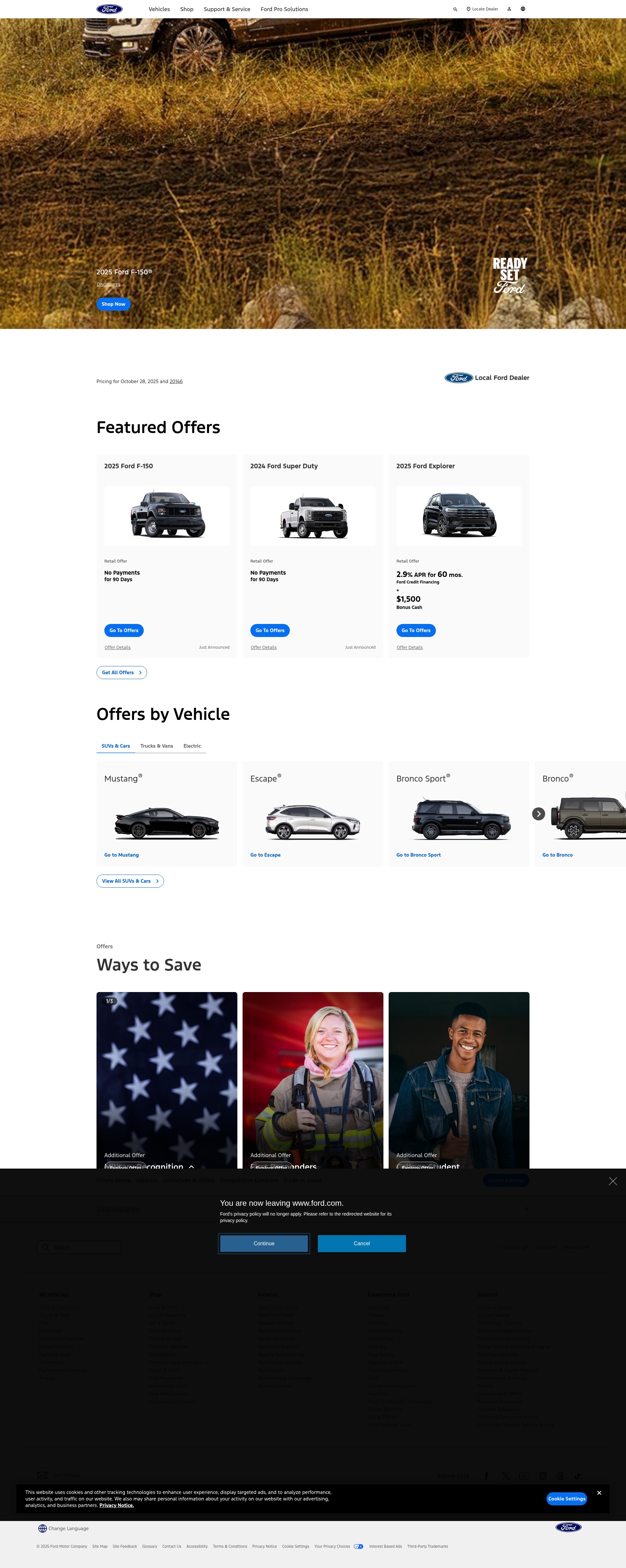 Screenshot of buyfordnow.com