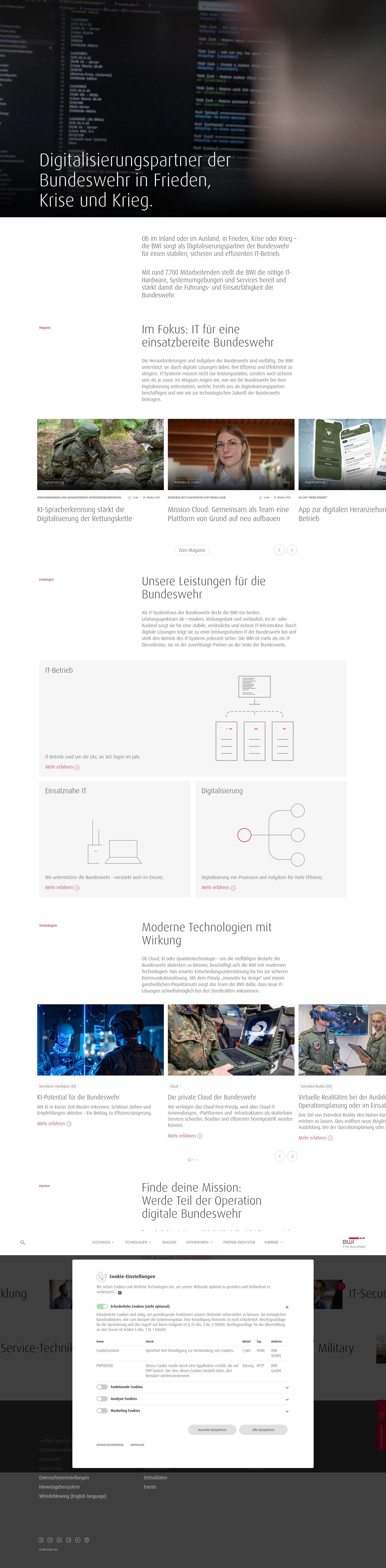 Screenshot of bwi.de