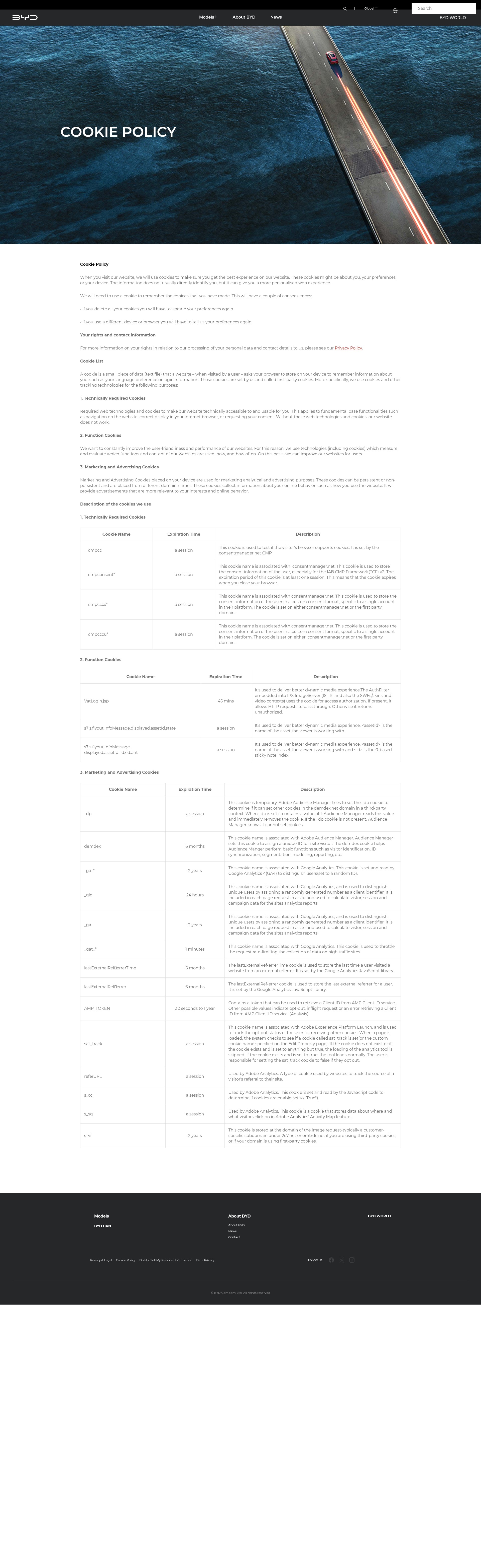Screenshot of byd.com