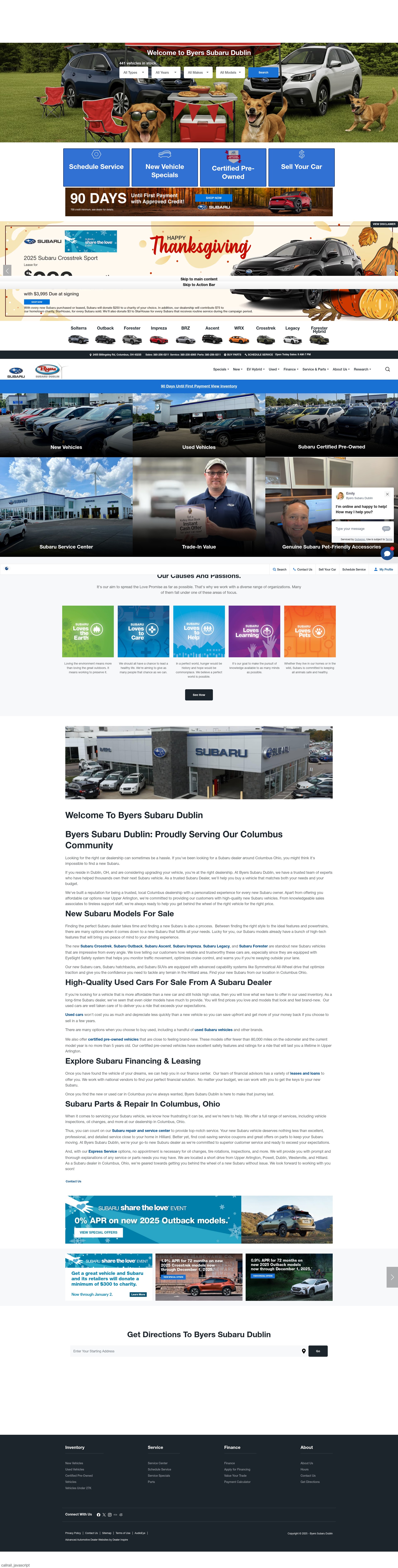 Screenshot of byerssubarudublin.com