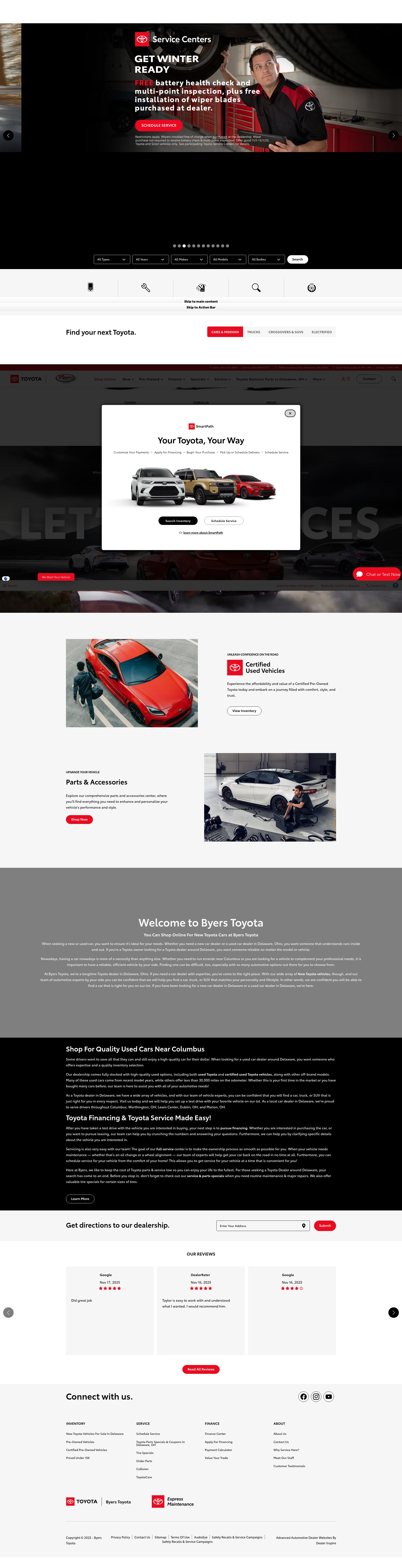 Screenshot of byerstoyota.com