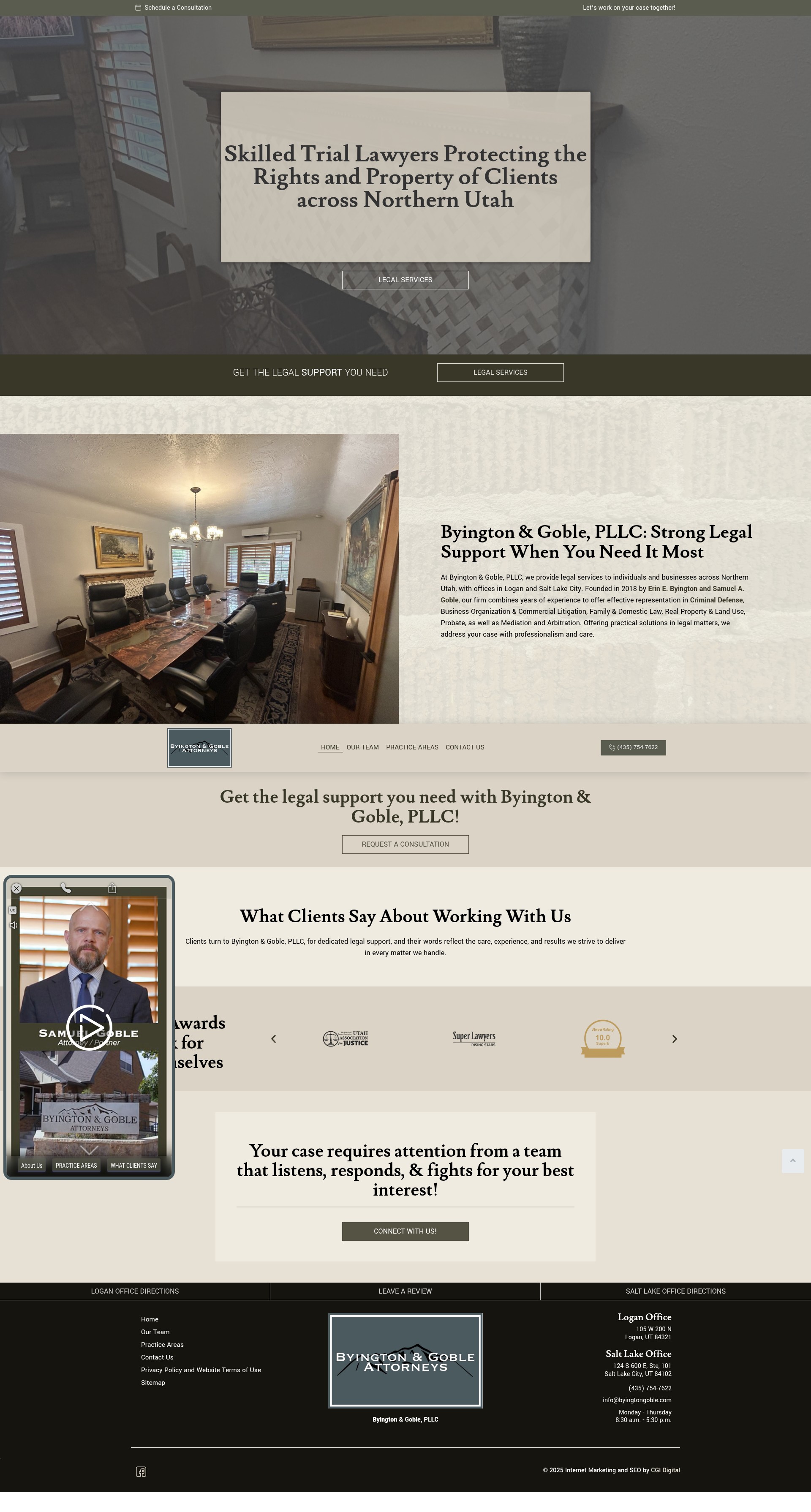 Screenshot of byington-law.com