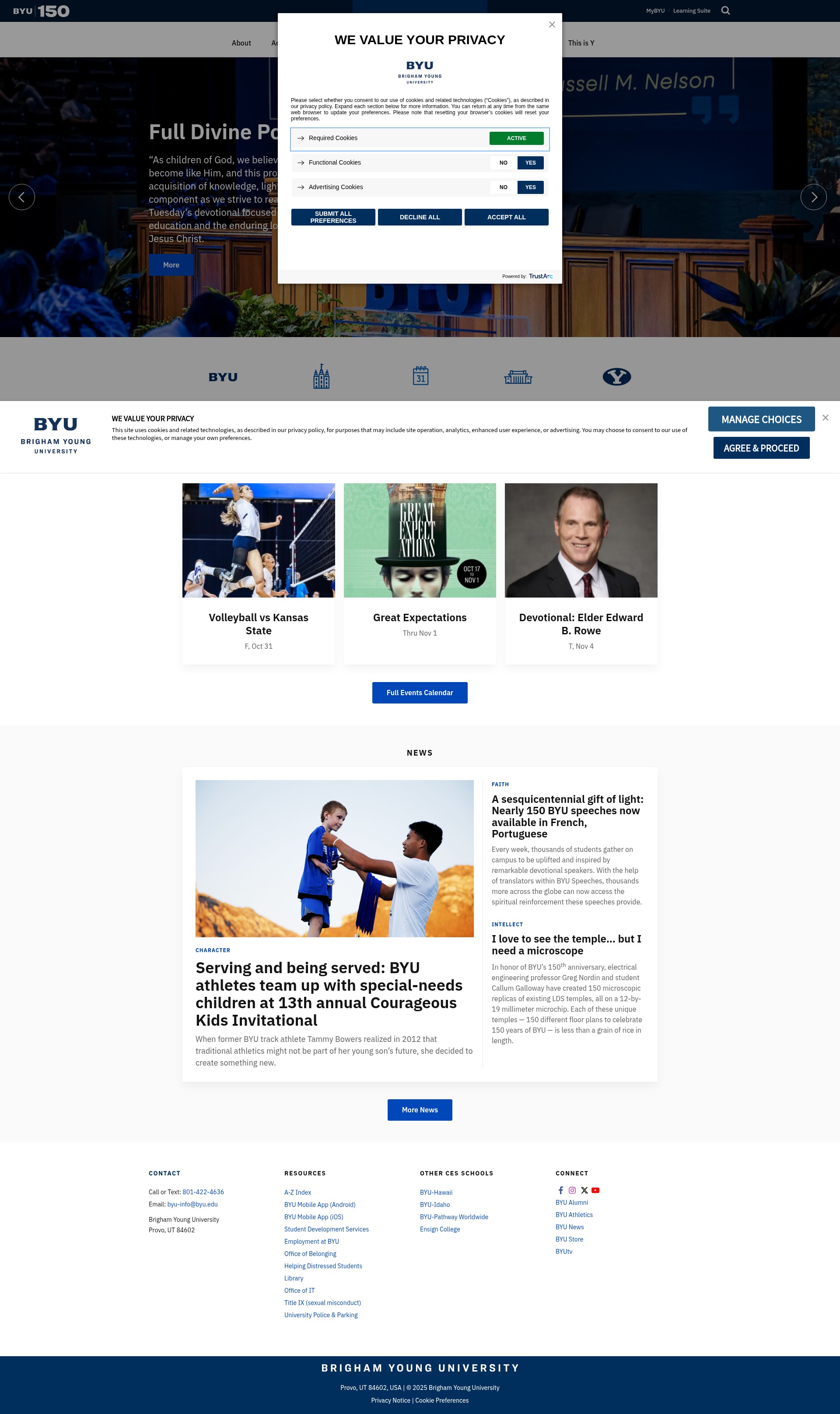 Screenshot of byu.edu