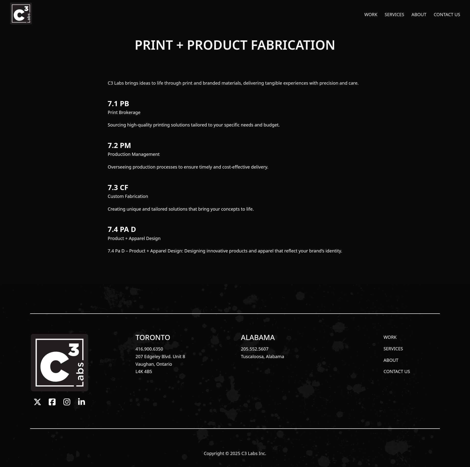 Screenshot of c3labs.ca