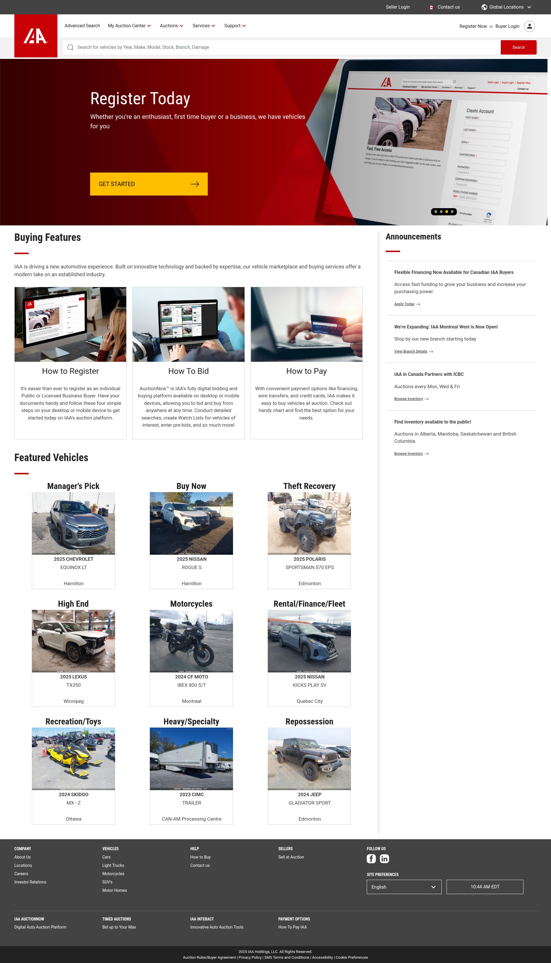 Screenshot of ca.iaai.com