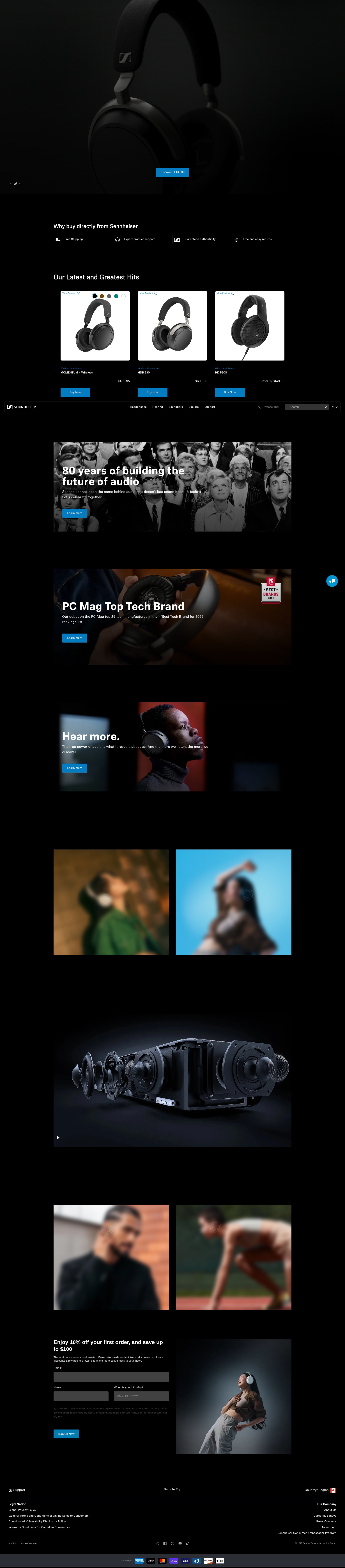 Screenshot of ca.sennheiser-hearing.com